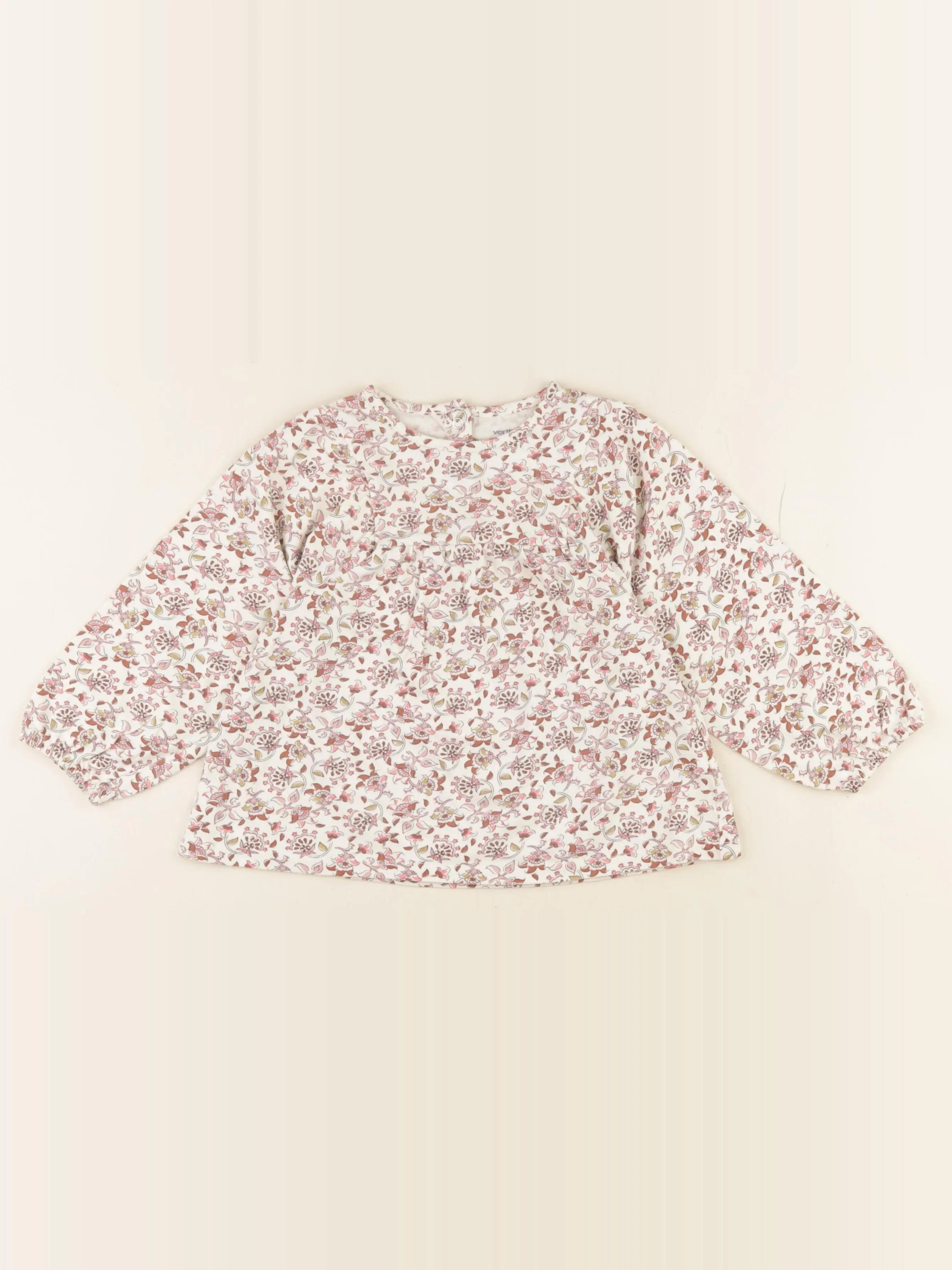 Vertbaudet - tee-shirt beige, marron - 3 ans