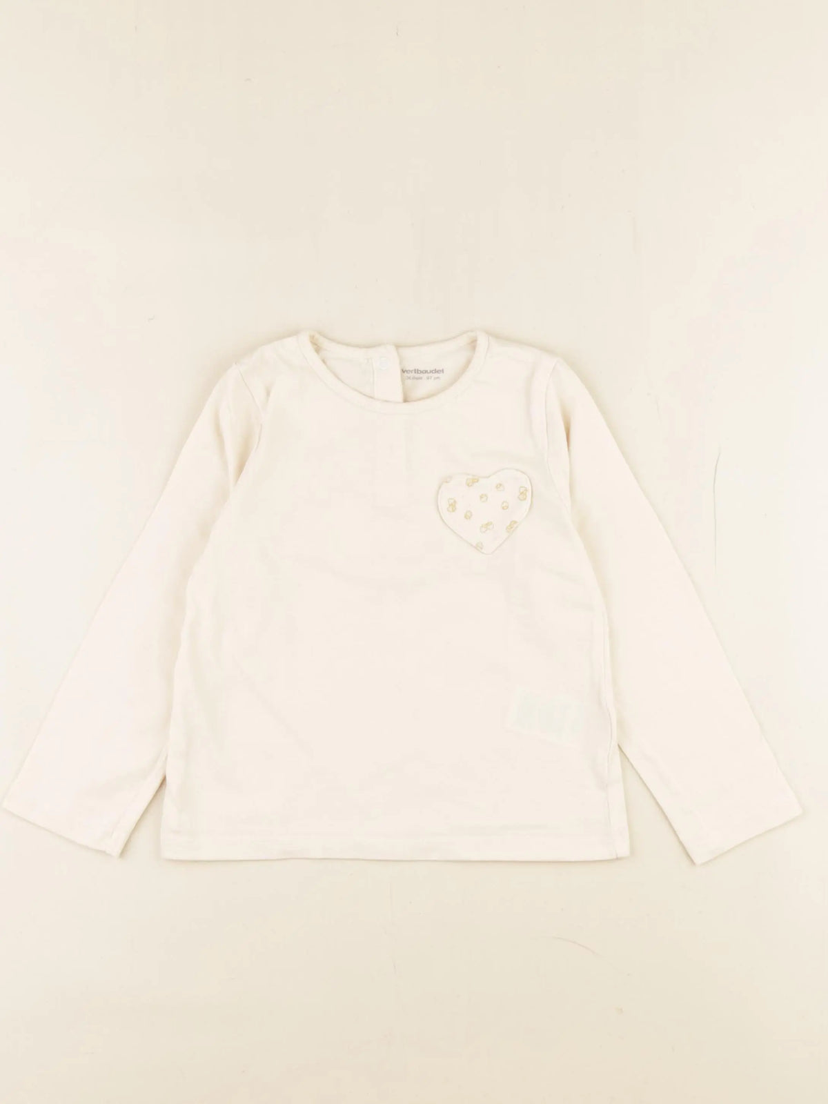 Vertbaudet - tee-shirt beige - 36 mois