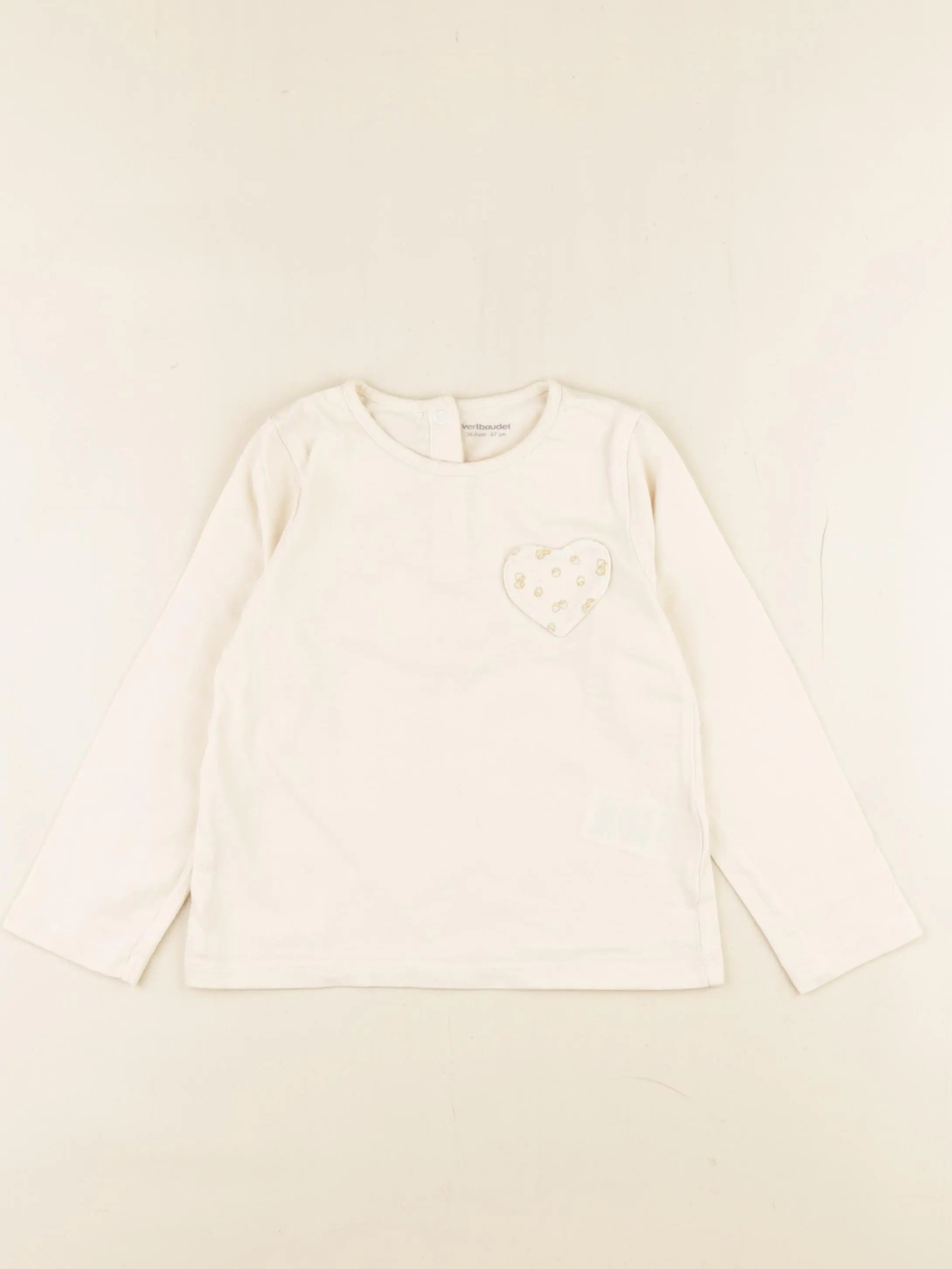 Vertbaudet - tee-shirt beige - 36 mois