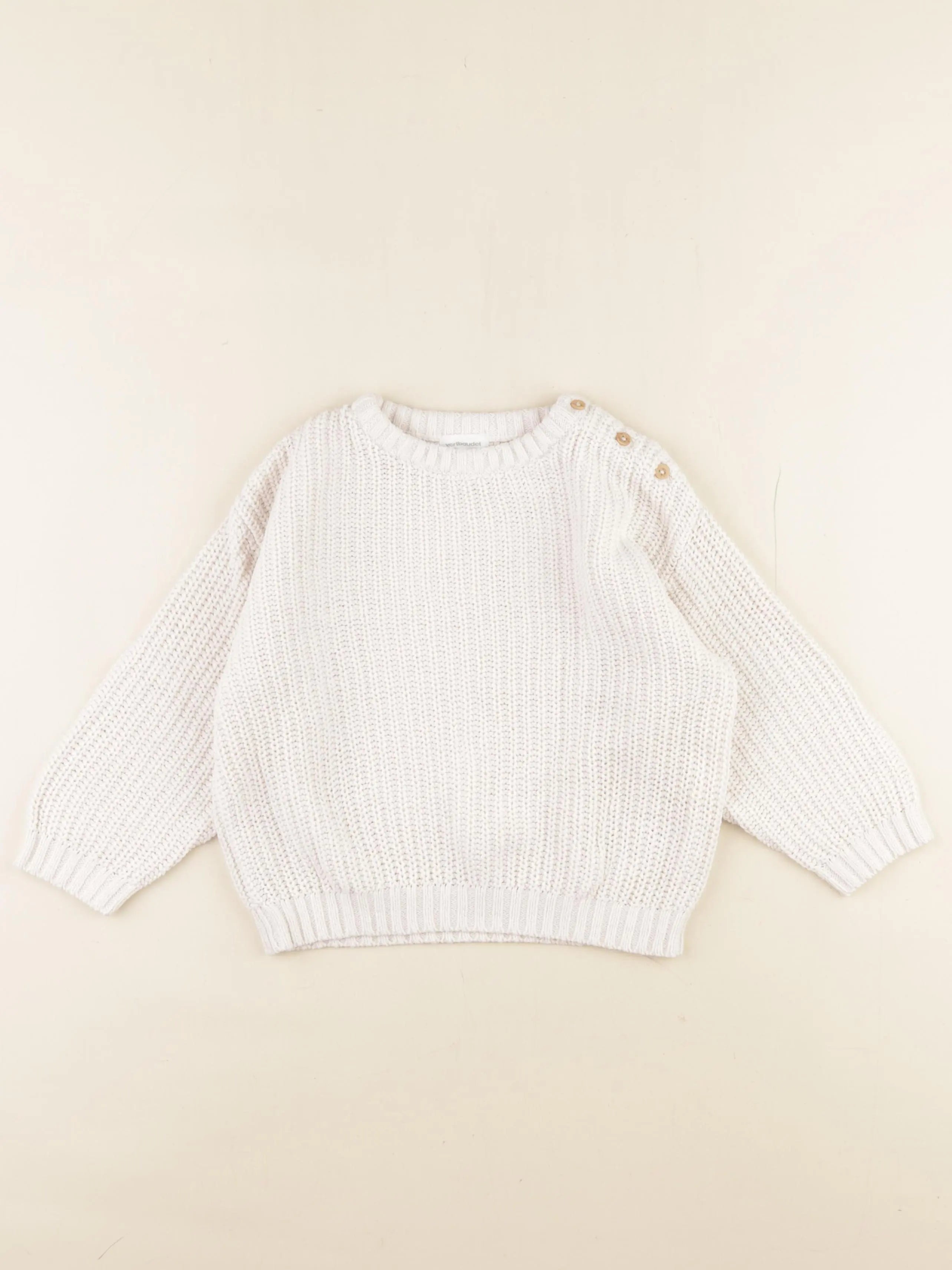 Vertbaudet - pull blanc - 36 mois