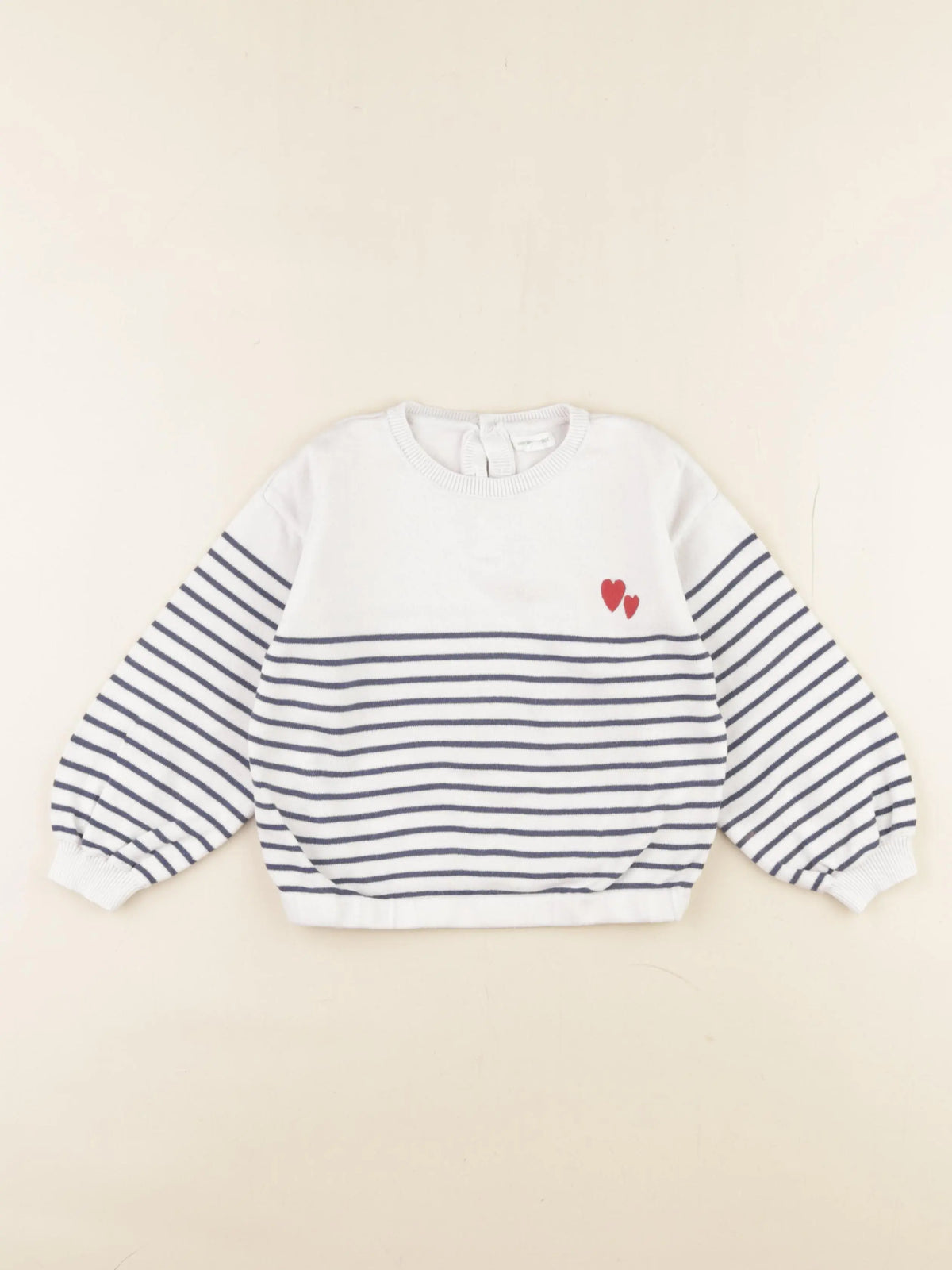 Vertbaudet - pull blanc, bleu - 36 mois