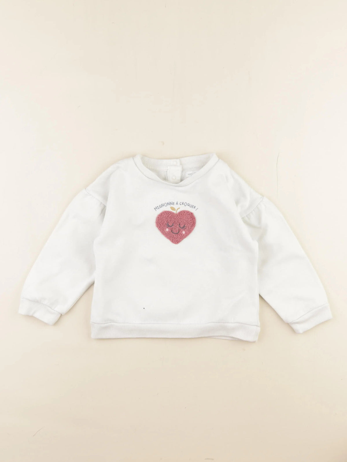 Vertbaudet - sweat blanc - 36 mois