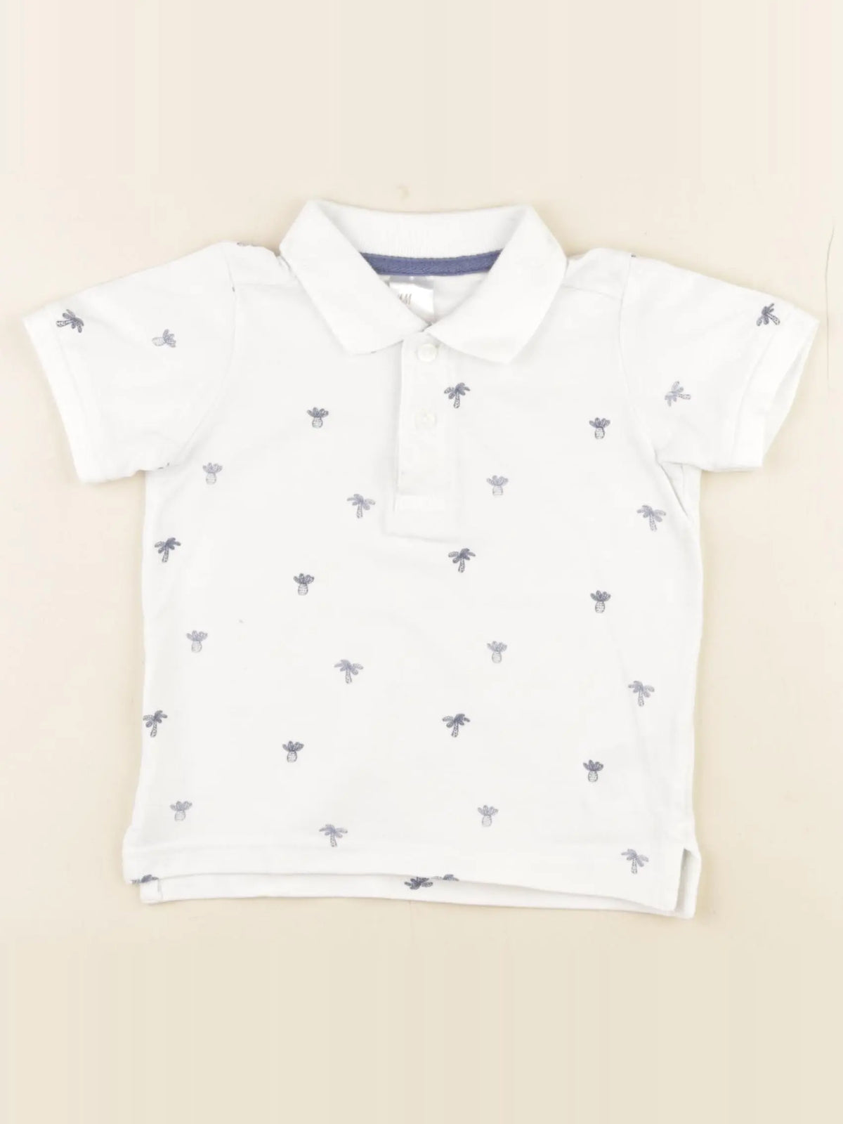 H&M - polo blanc - 6/9 mois