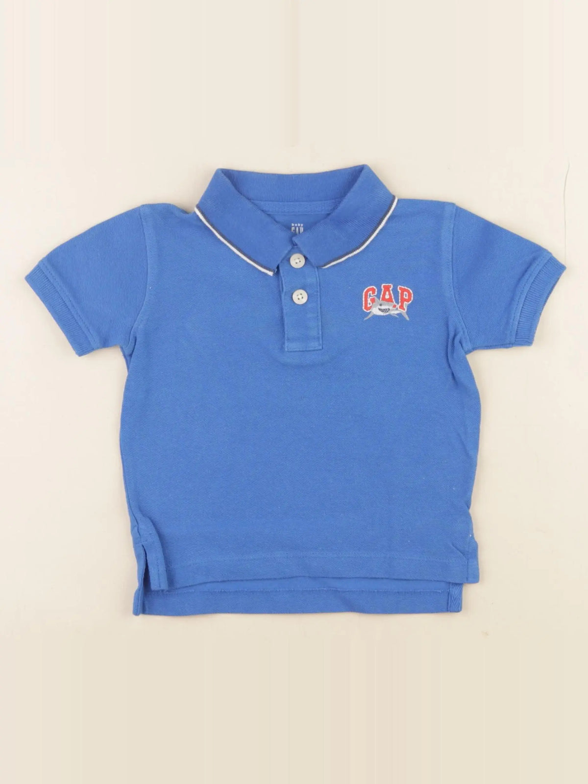 GAP - polo bleu - 6/12 mois