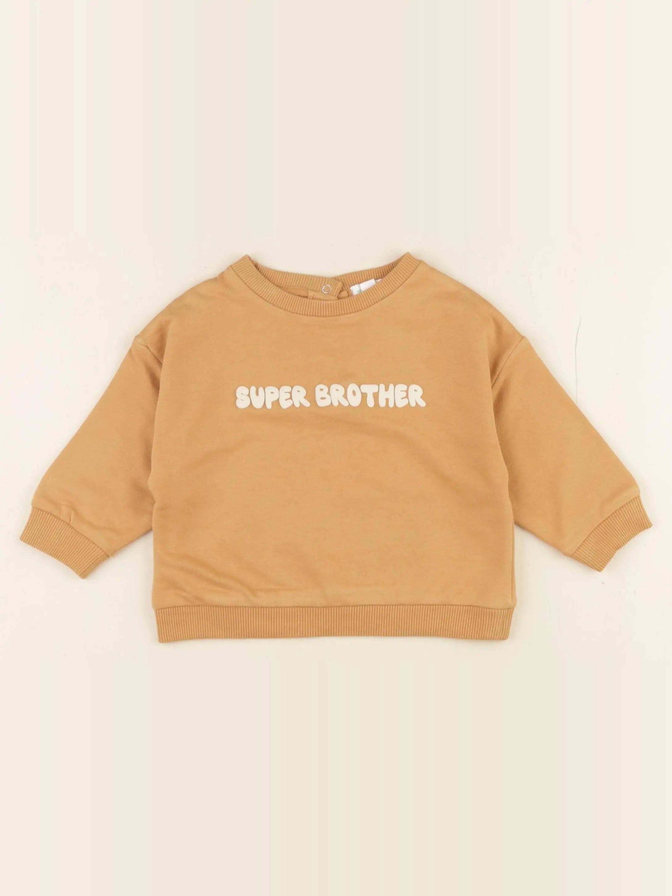 Vertbaudet - sweat jaune - 12 mois