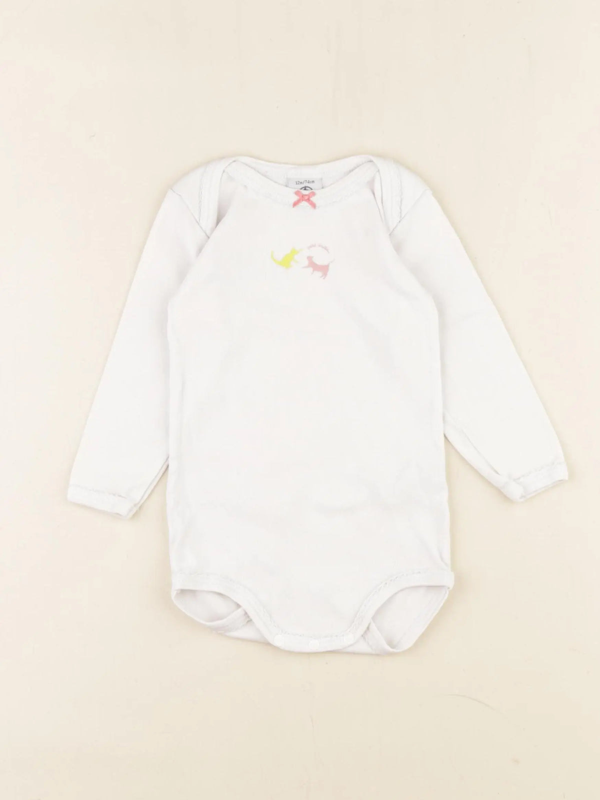 Petit Bateau - body blanc - 12 mois