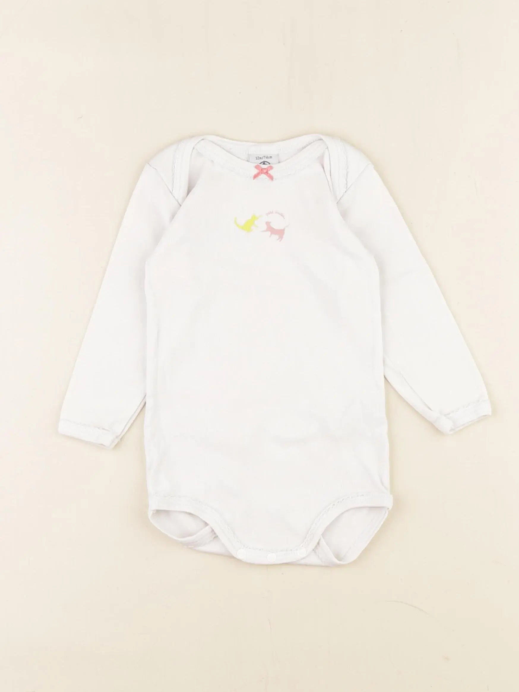 Petit Bateau - body blanc - 12 mois