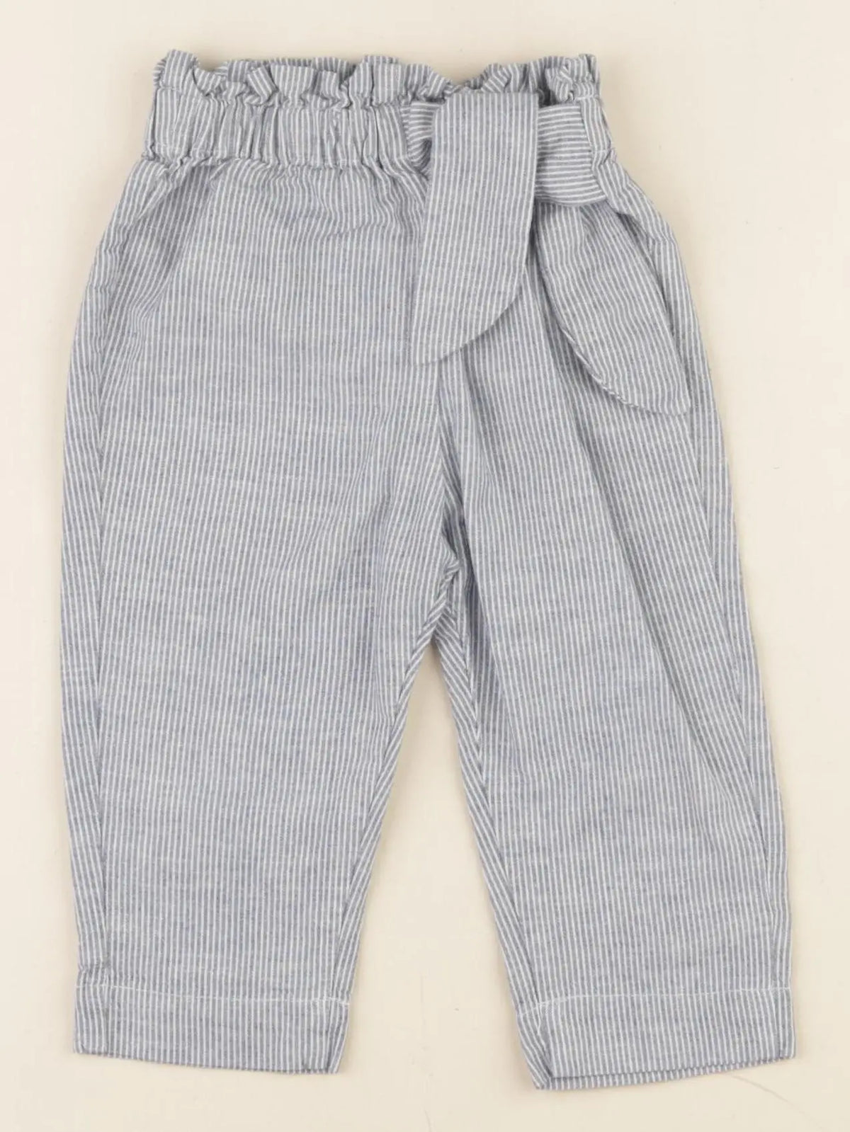 Vertbaudet - pantalon bleu, blanc - 12 mois