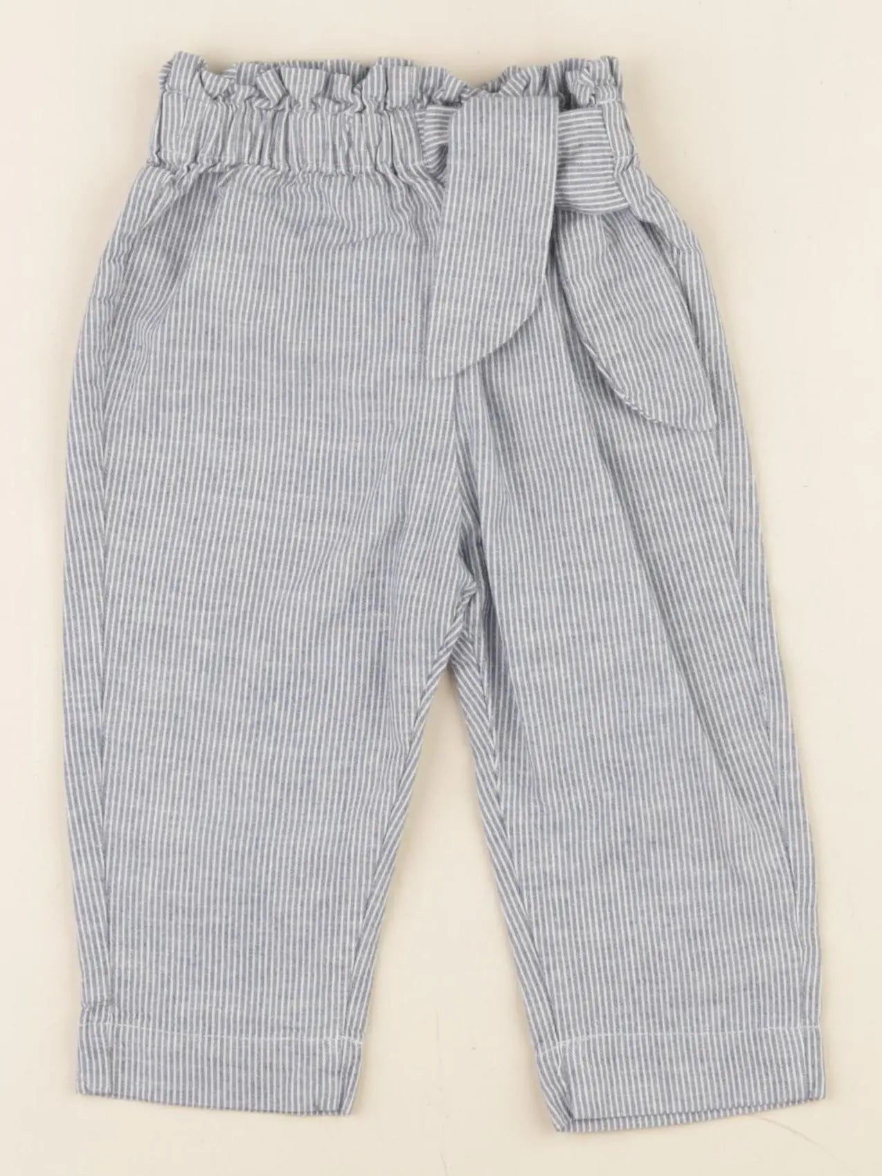 Vertbaudet - pantalon bleu, blanc - 12 mois