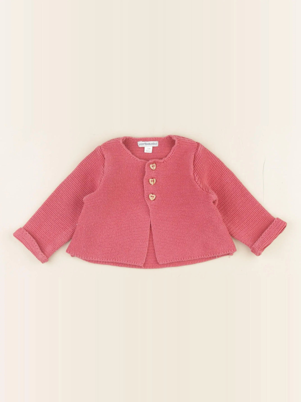 Vertbaudet - gilet rose - 9 mois
