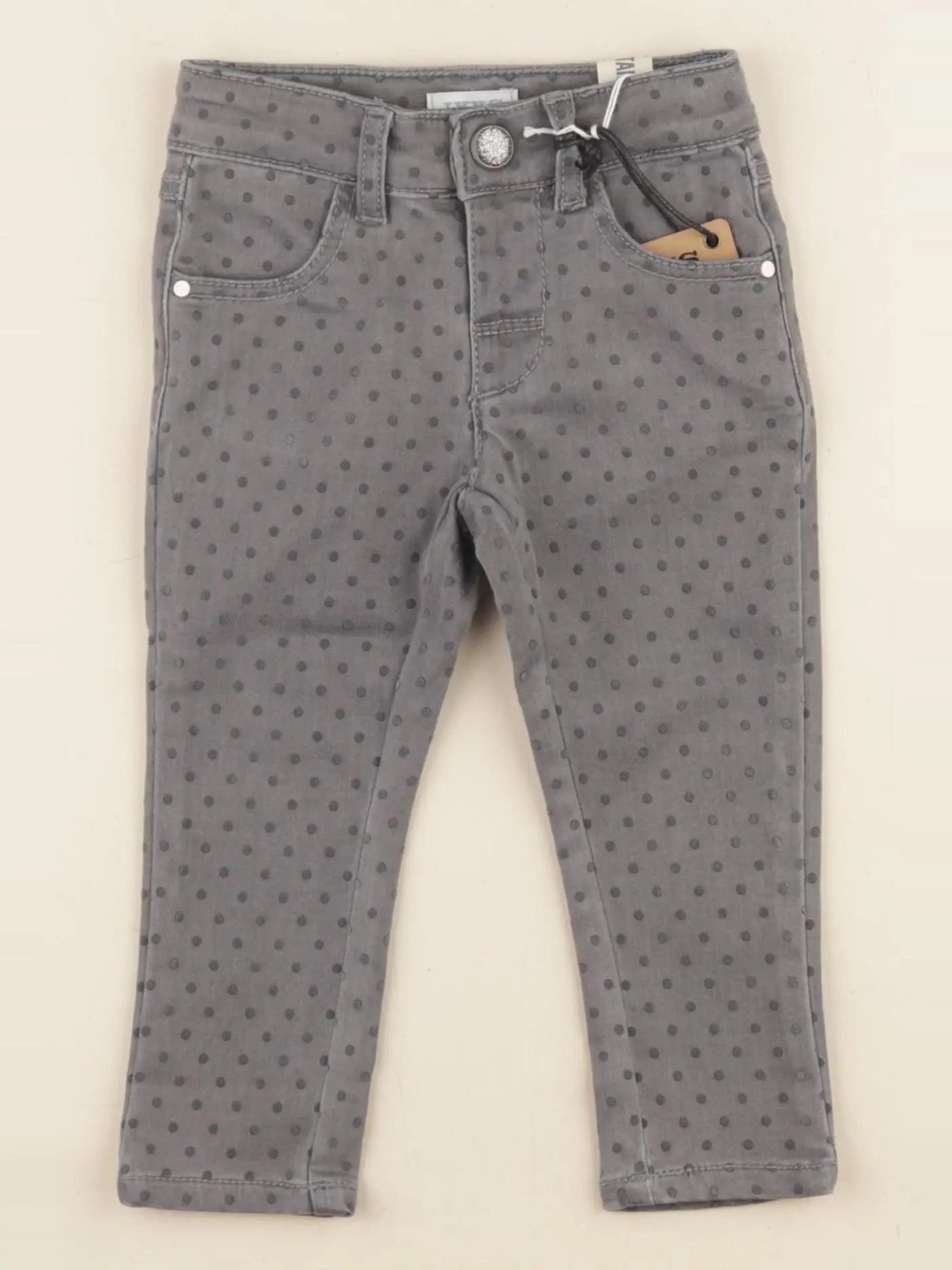 IKKS - jean velours gris - 12 mois