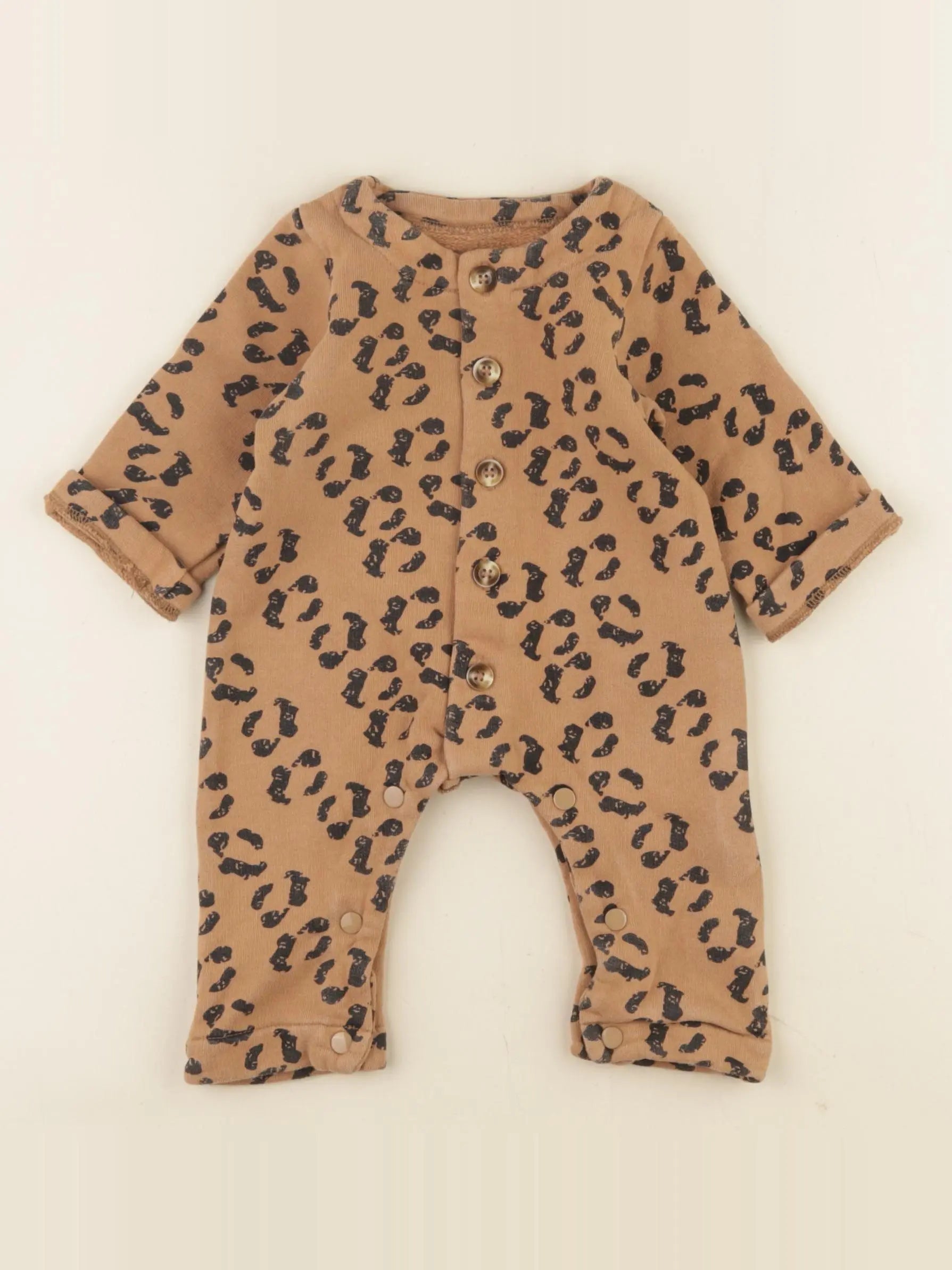 Poudre Organic - combinaison marron - 3 mois