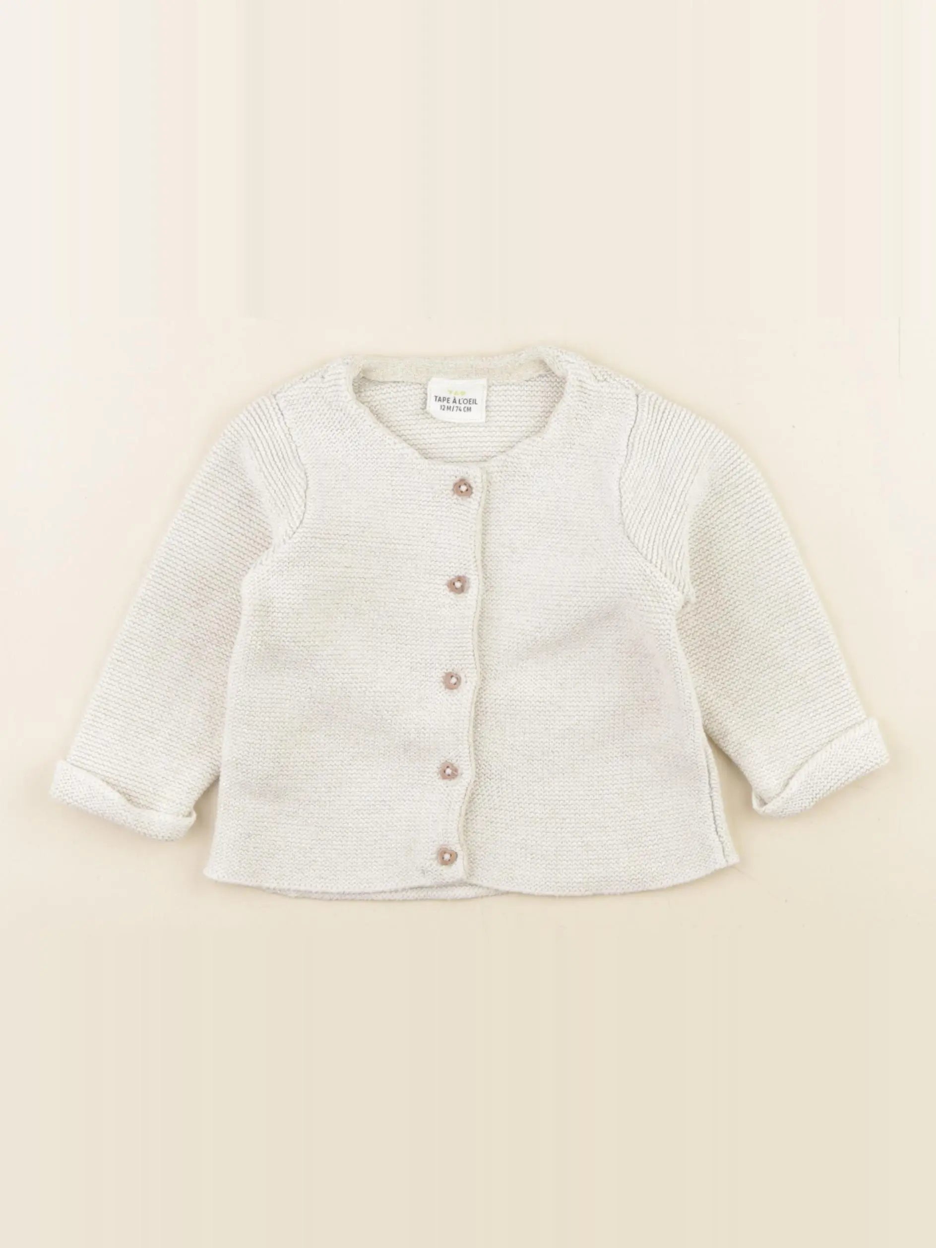 Tape à l'oeil - gilet beige, or - 12 mois