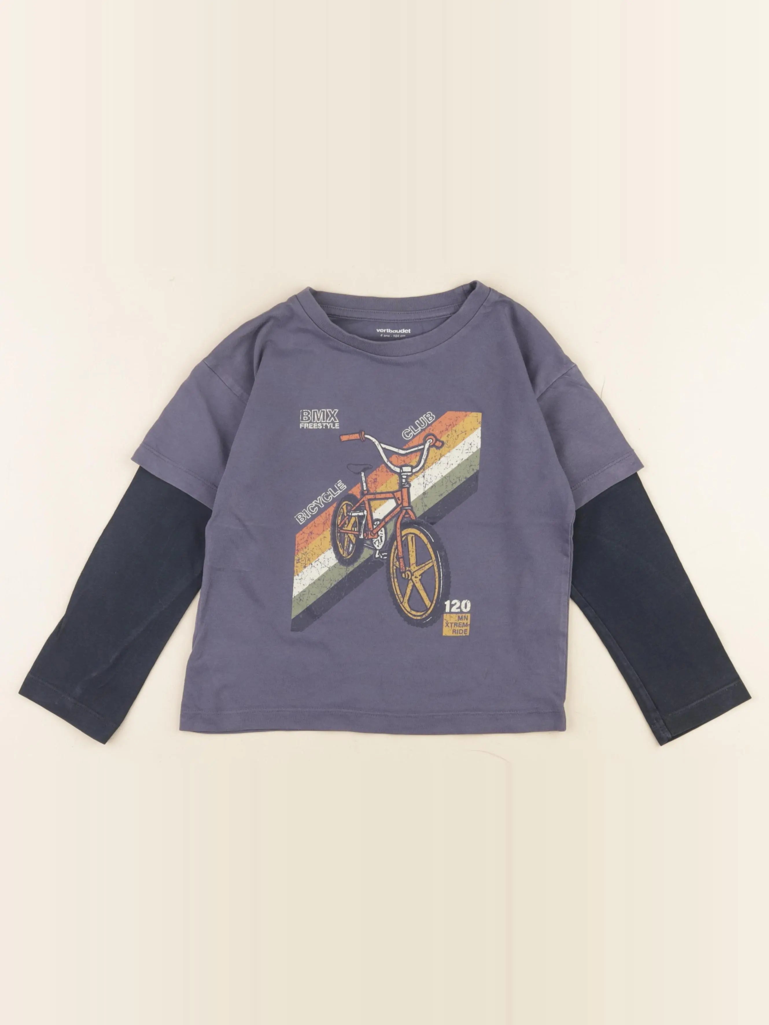 Vertbaudet - tee-shirt bleu - 4 ans