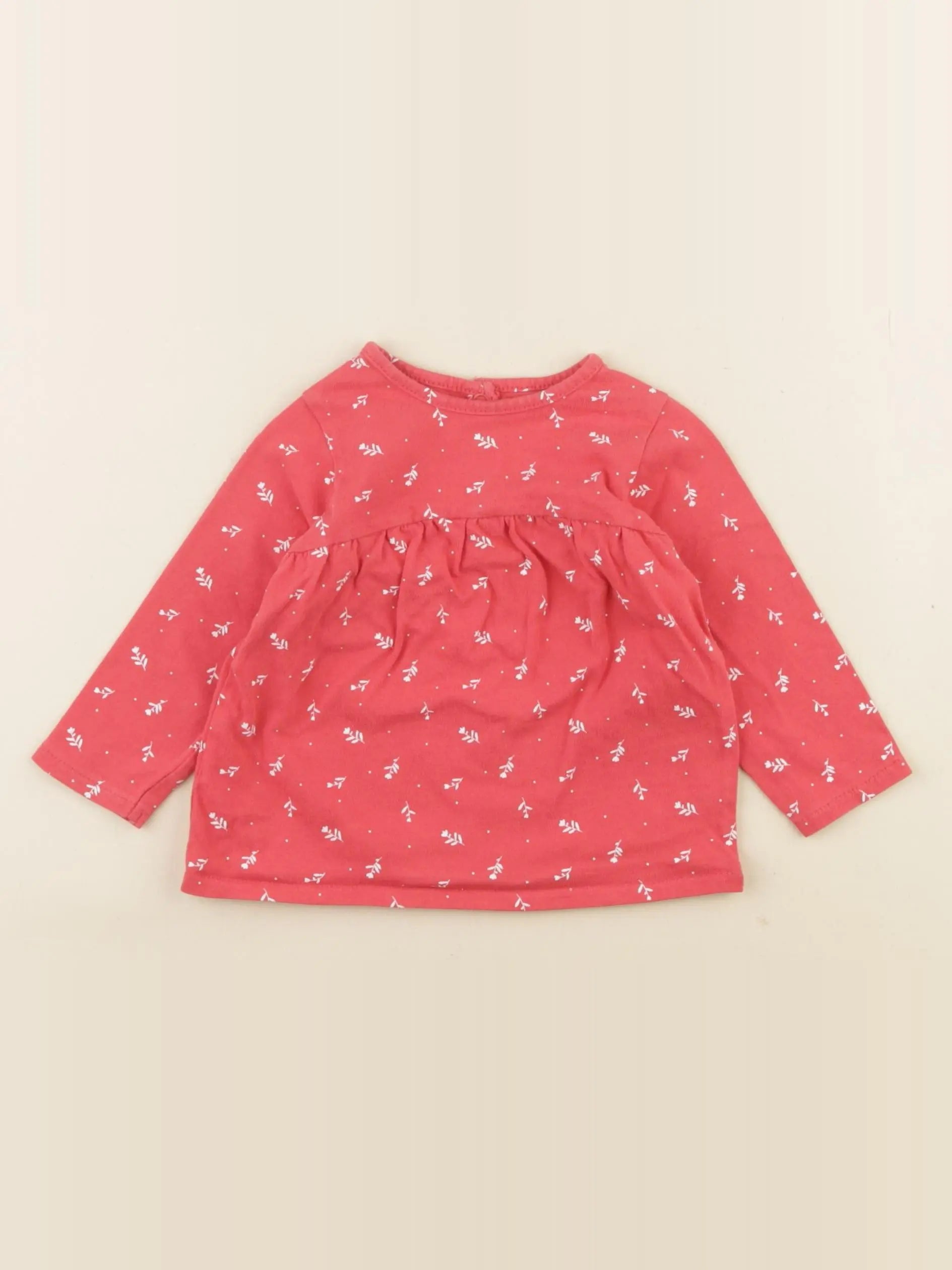 Vertbaudet - tee-shirt rouge - 9 mois