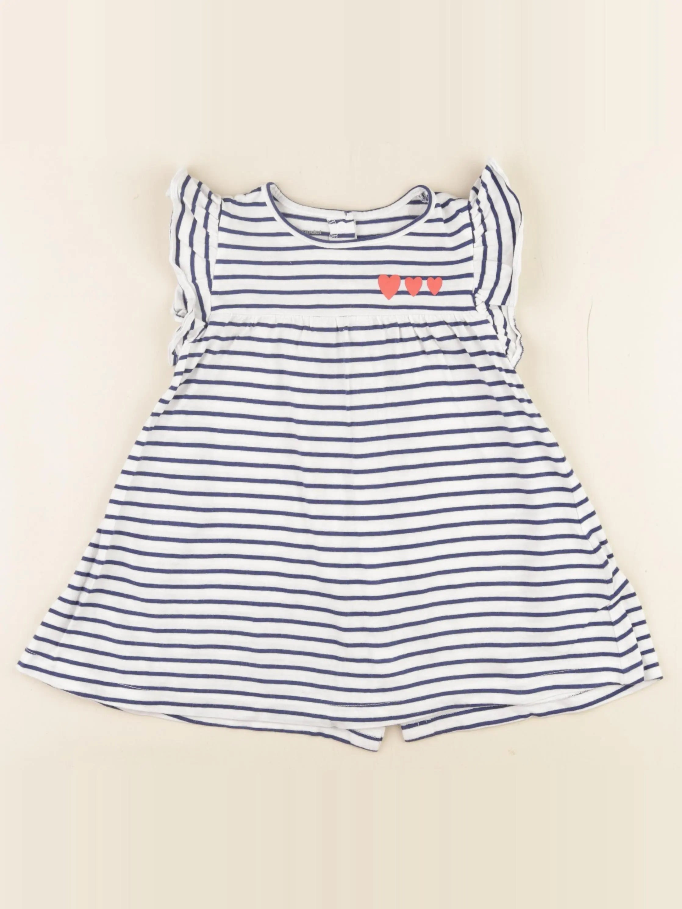 Vertbaudet - robe blanc, bleu - 3 ans