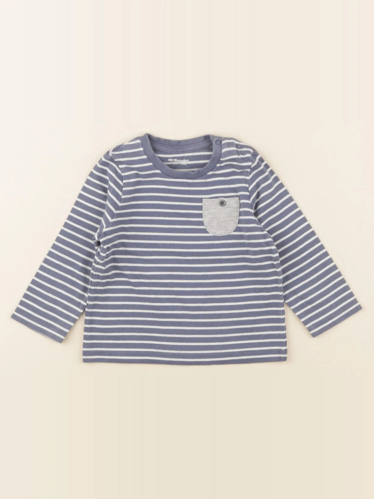 Vertbaudet - tee-shirt bleu - 12 mois