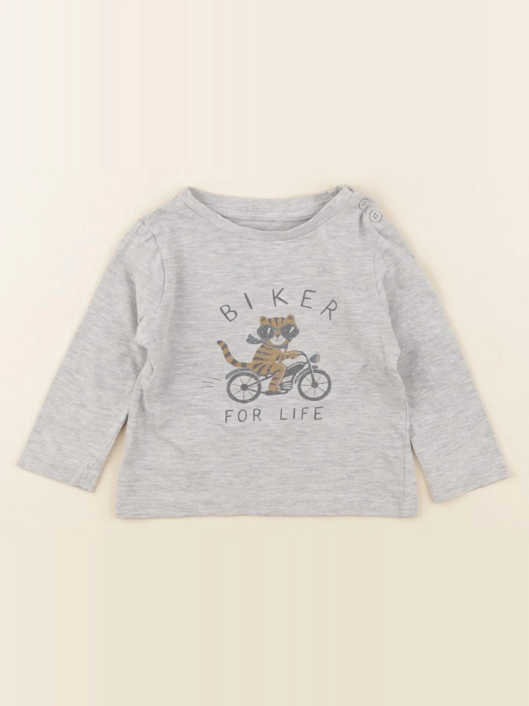 Vertbaudet - tee-shirt gris - 9 mois