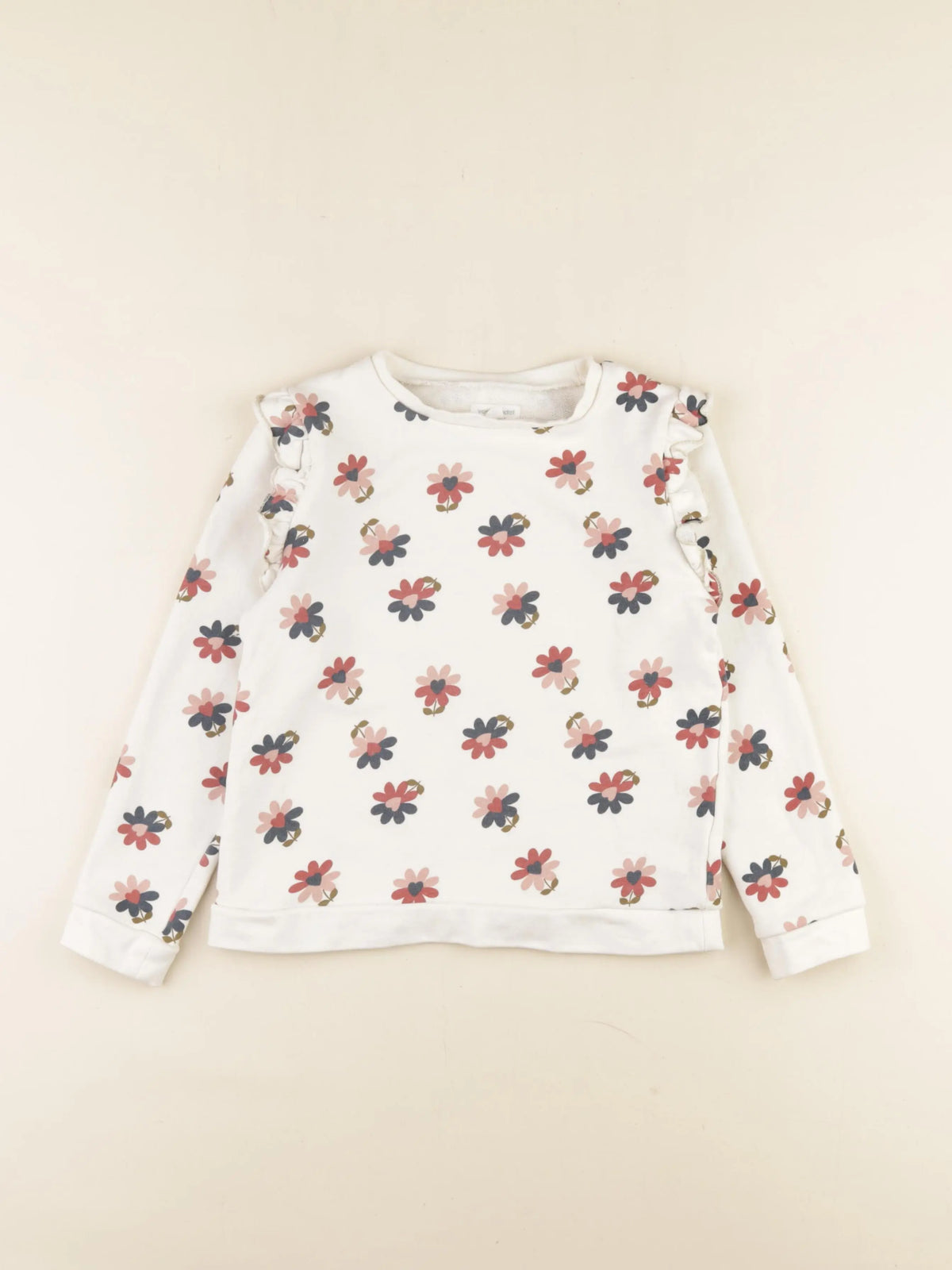 Vertbaudet - sweat beige - 8 ans