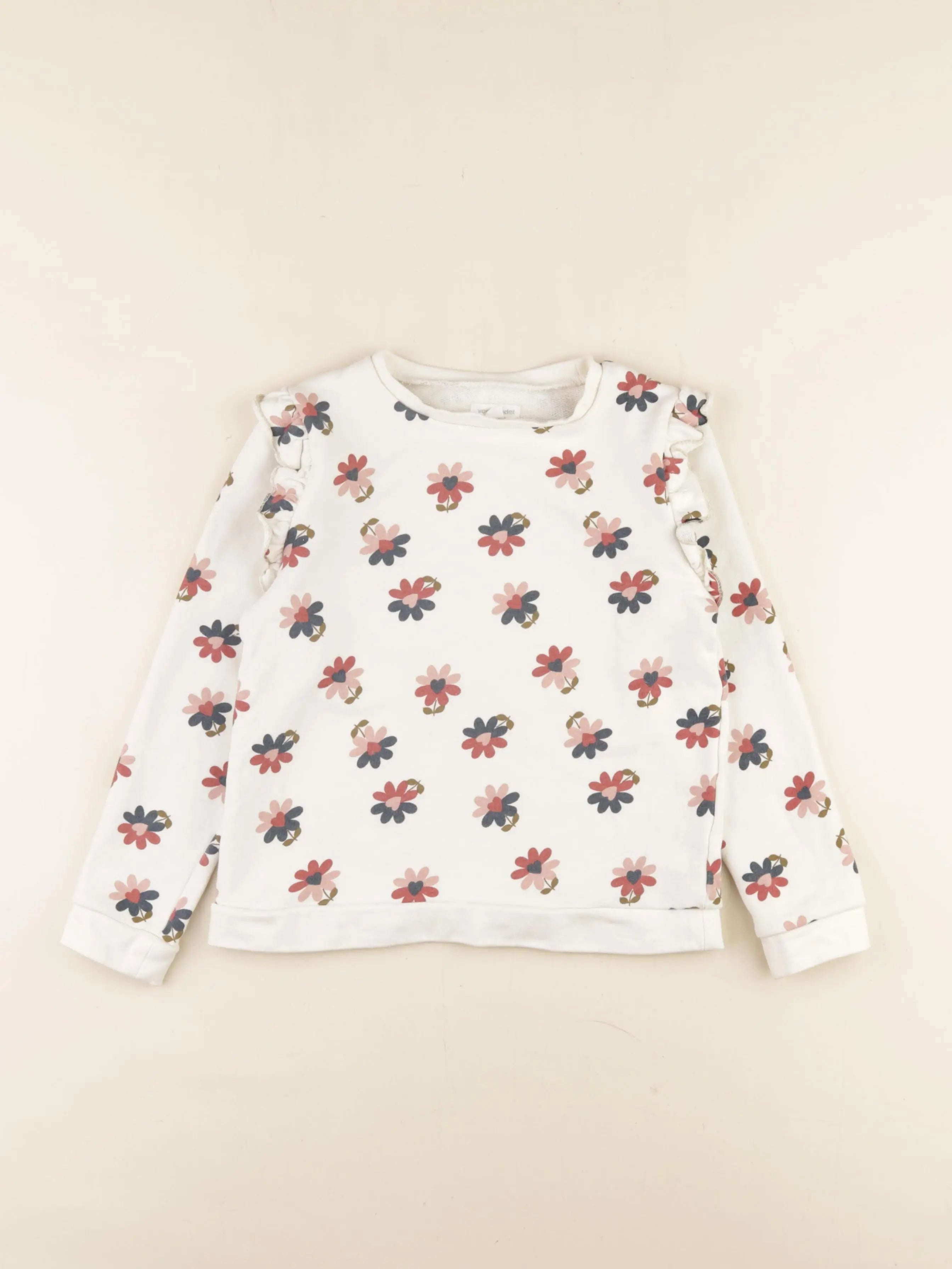 Vertbaudet - sweat beige - 8 ans