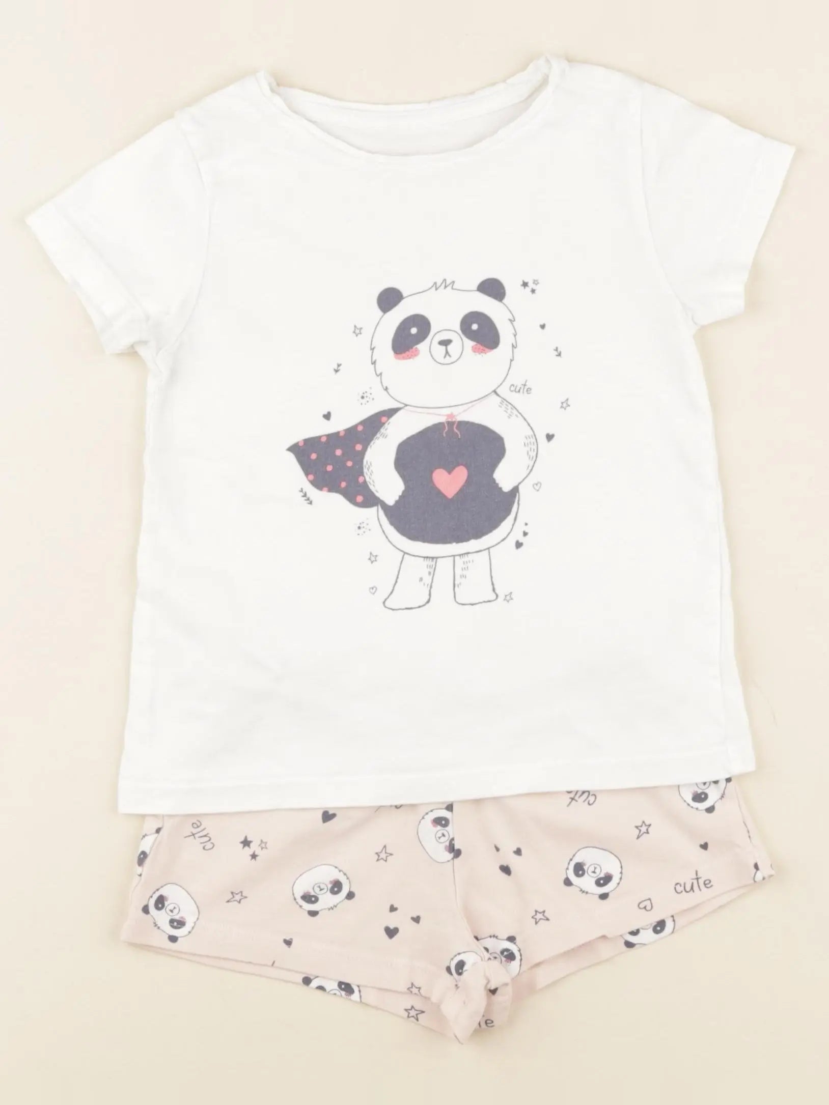 Vertbaudet - pyjama coton rose, blanc - 3 ans