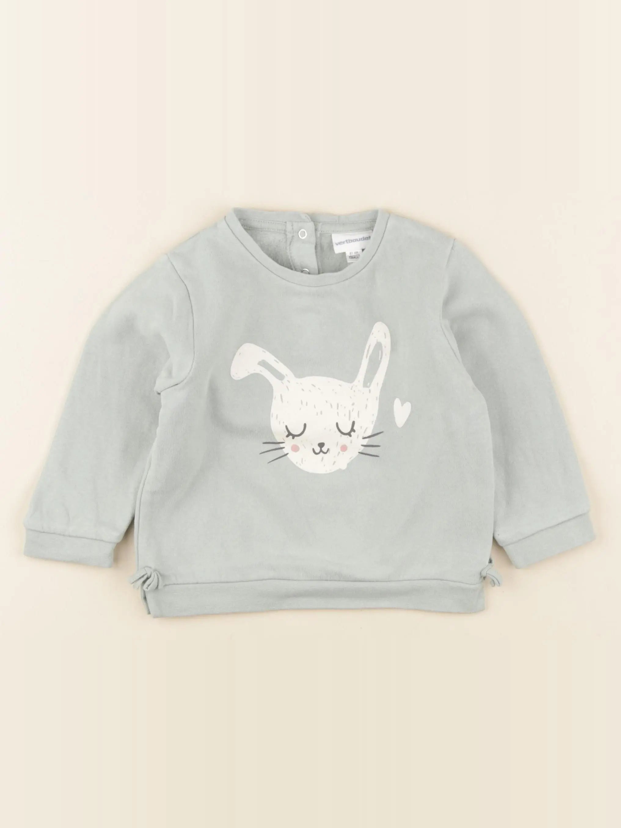 Vertbaudet - sweat vert - 18 mois