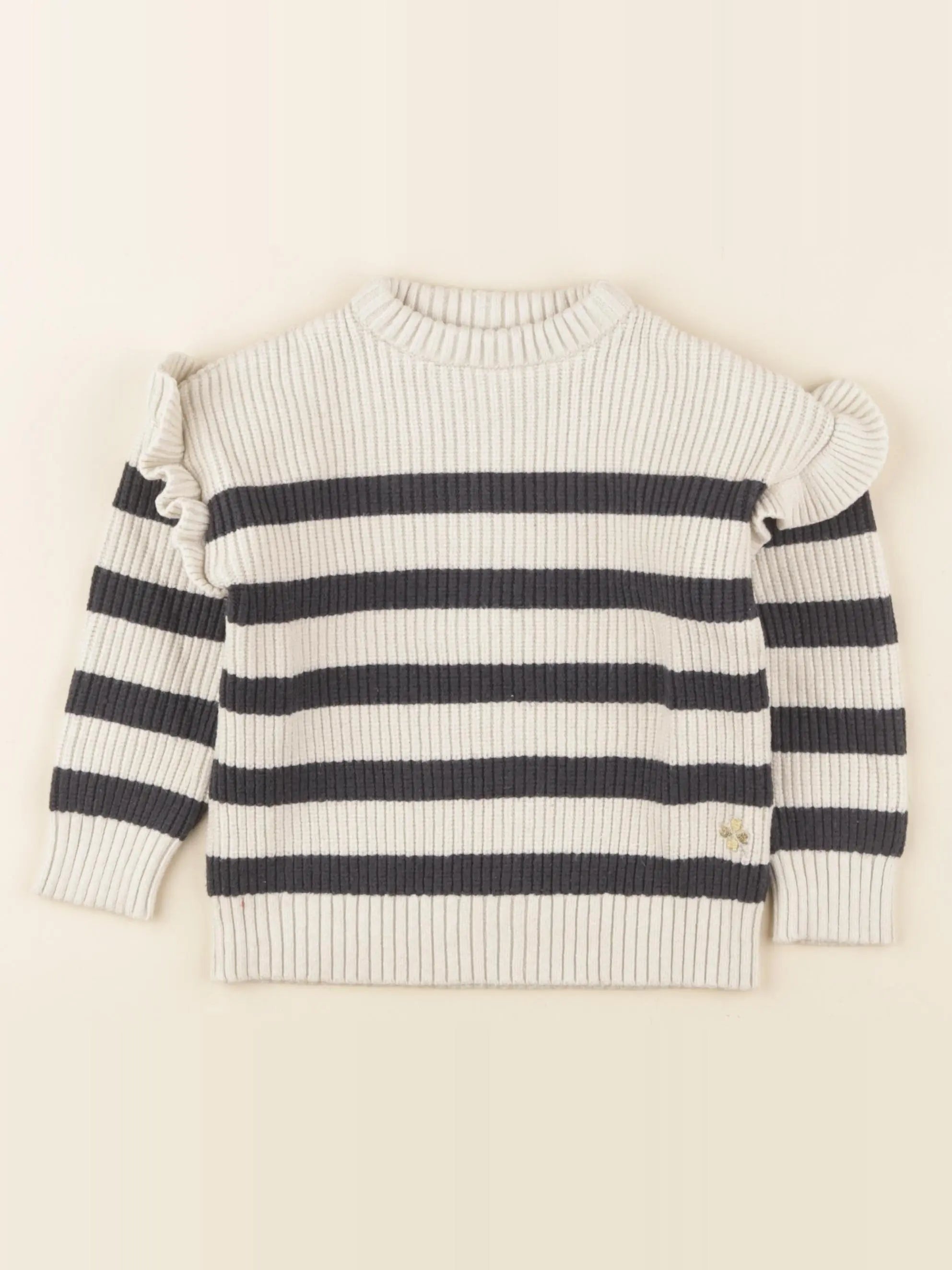 Vertbaudet - pull beige, bleu - 3 ans