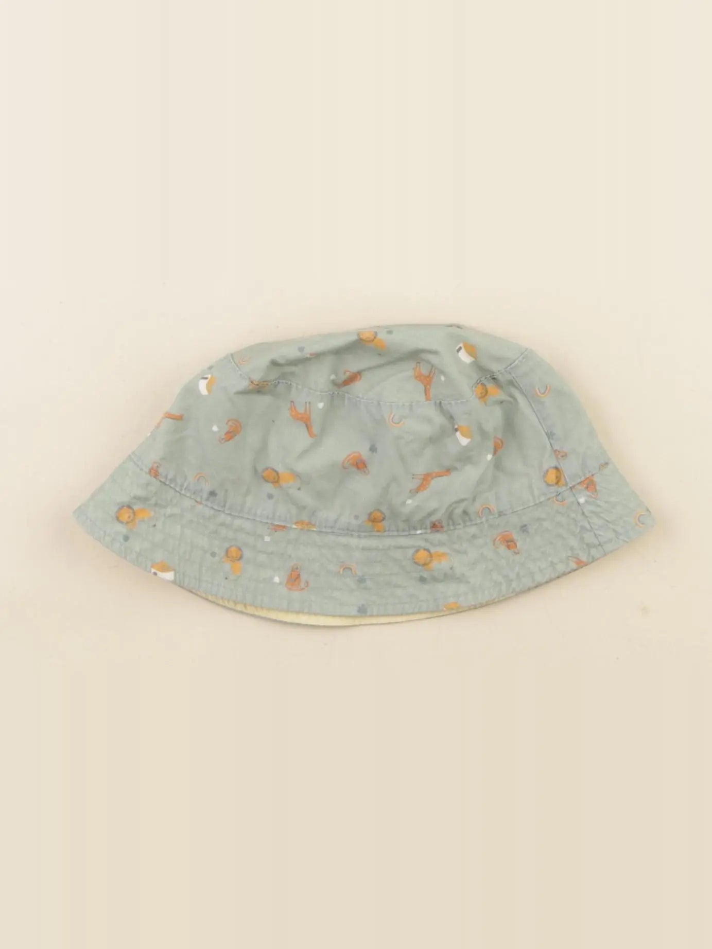 Vertbaudet - chapeau réversible vert, jaune - 24/36 mois