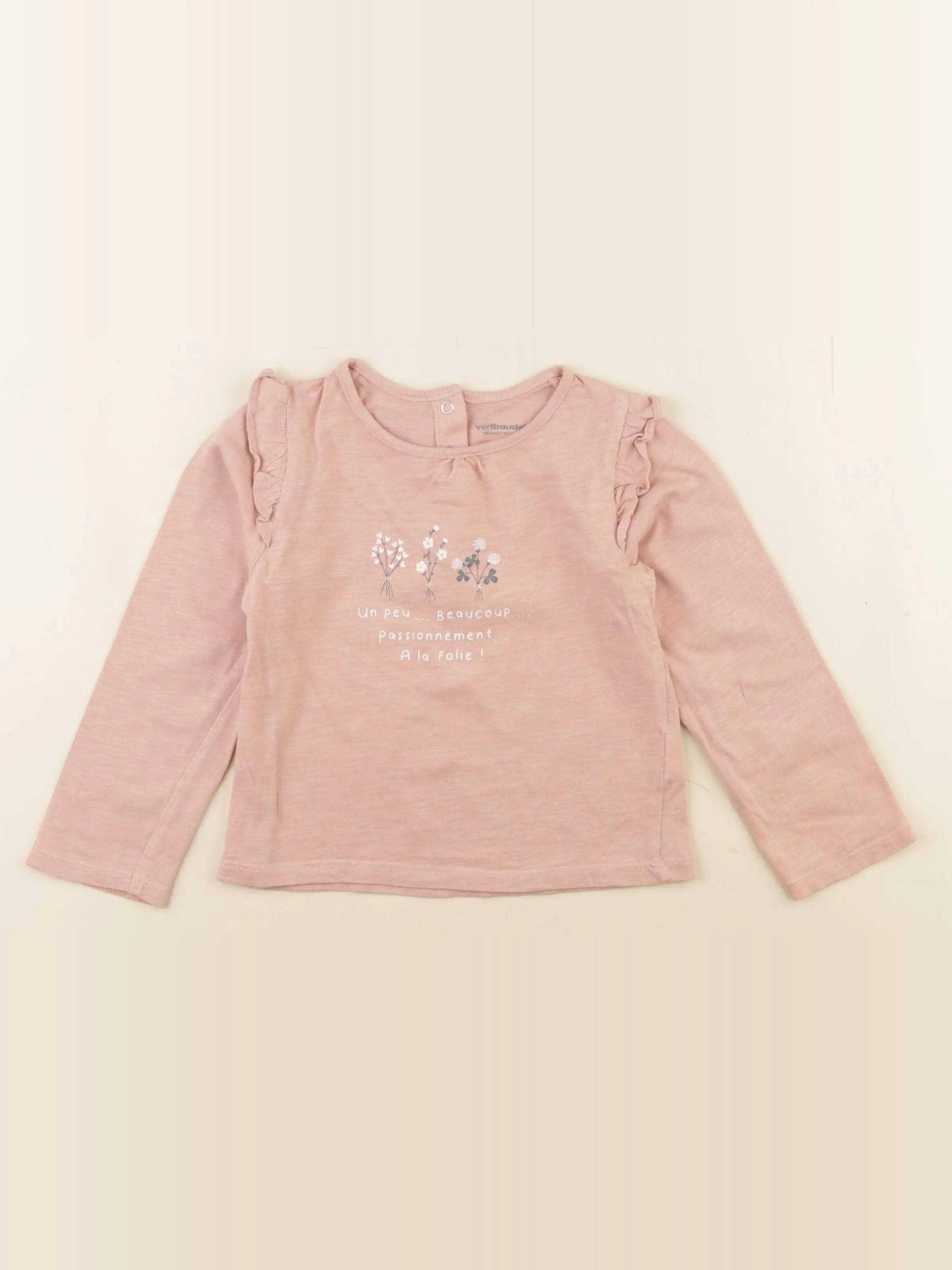 Vertbaudet - tee-shirt rose - 36 mois