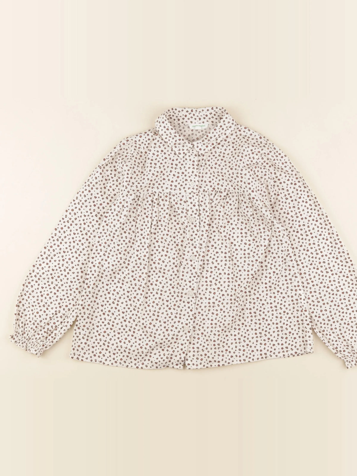 Vertbaudet - blouse blanc, marron - 5 ans