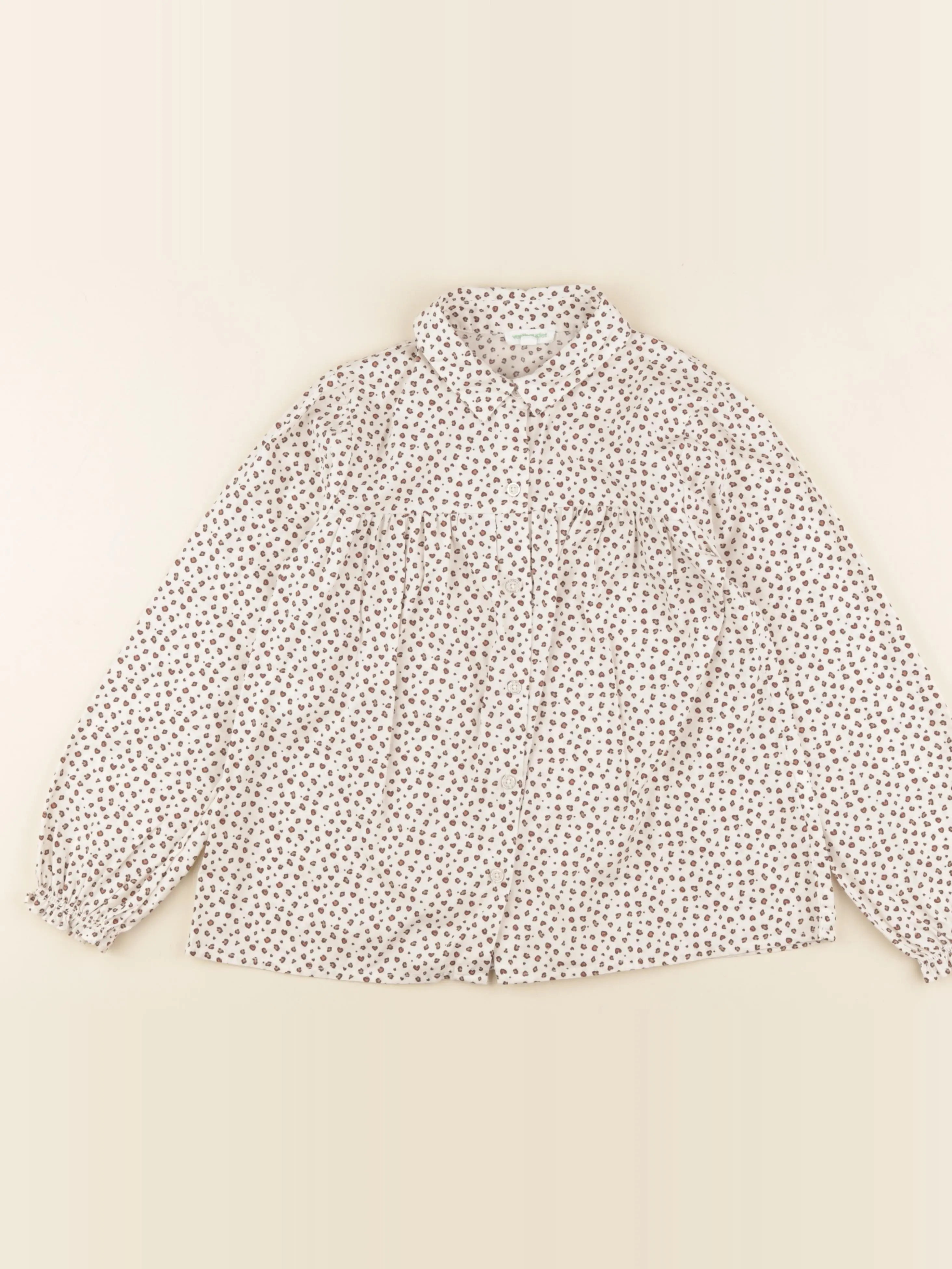 Vertbaudet - blouse blanc, marron - 5 ans