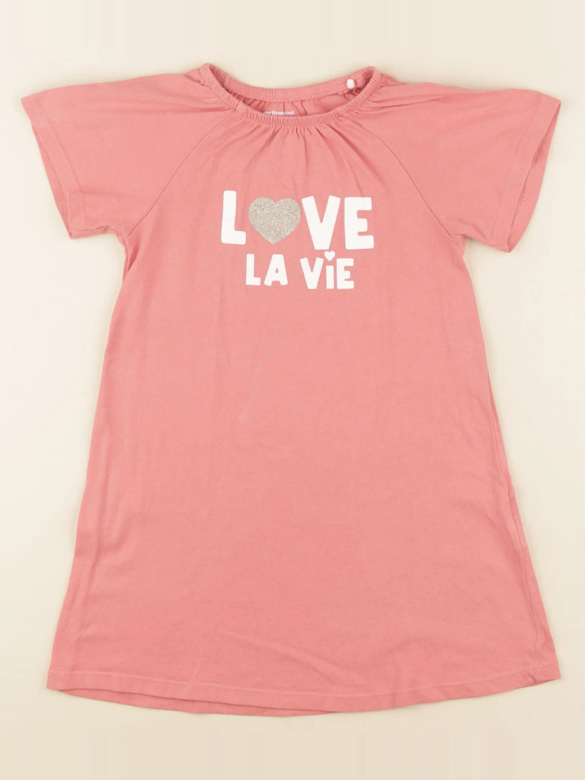 Vertbaudet - chemise de nuit coton rose - 6 ans