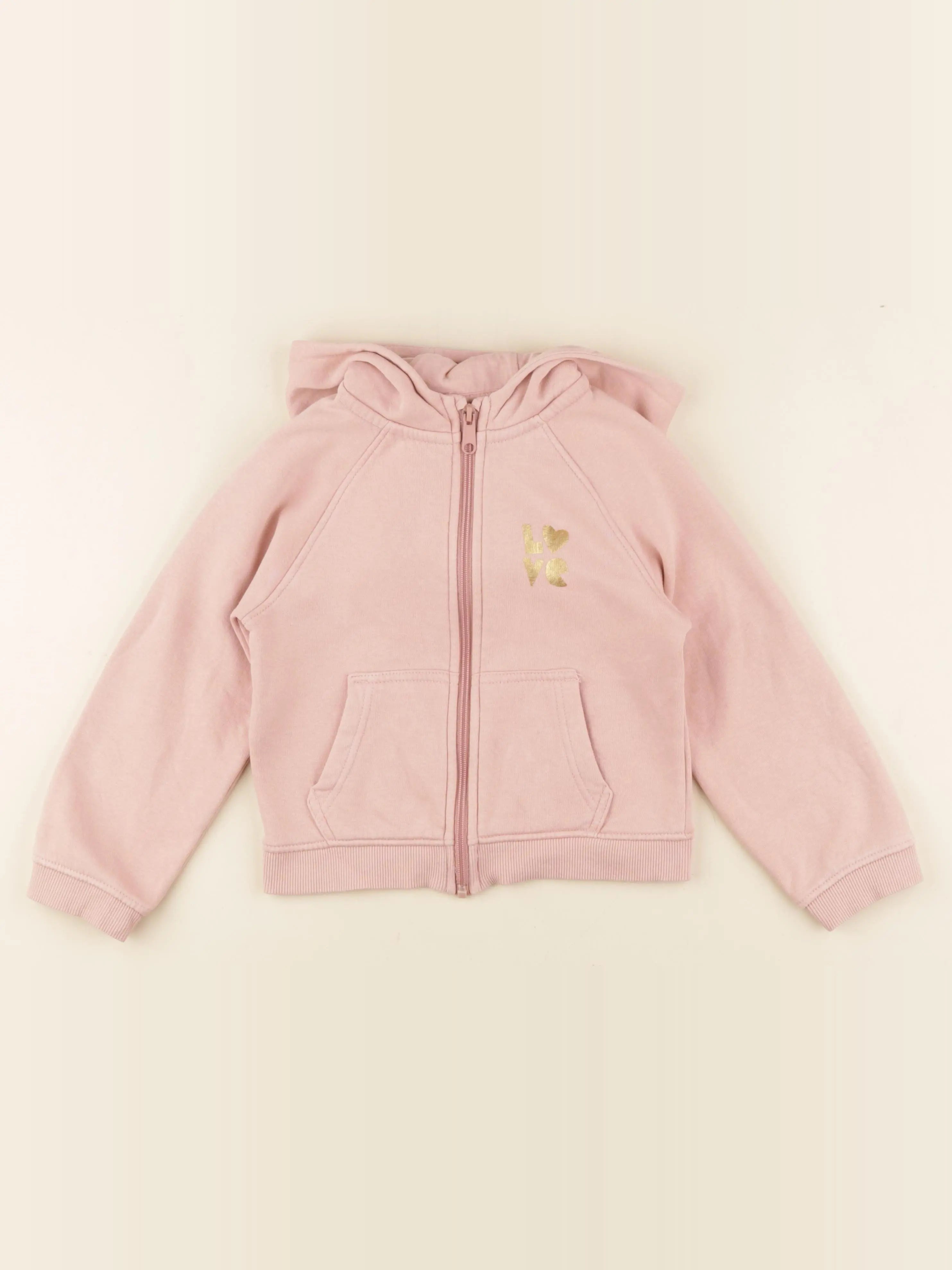 Vertbaudet - sweat rose - 6 ans