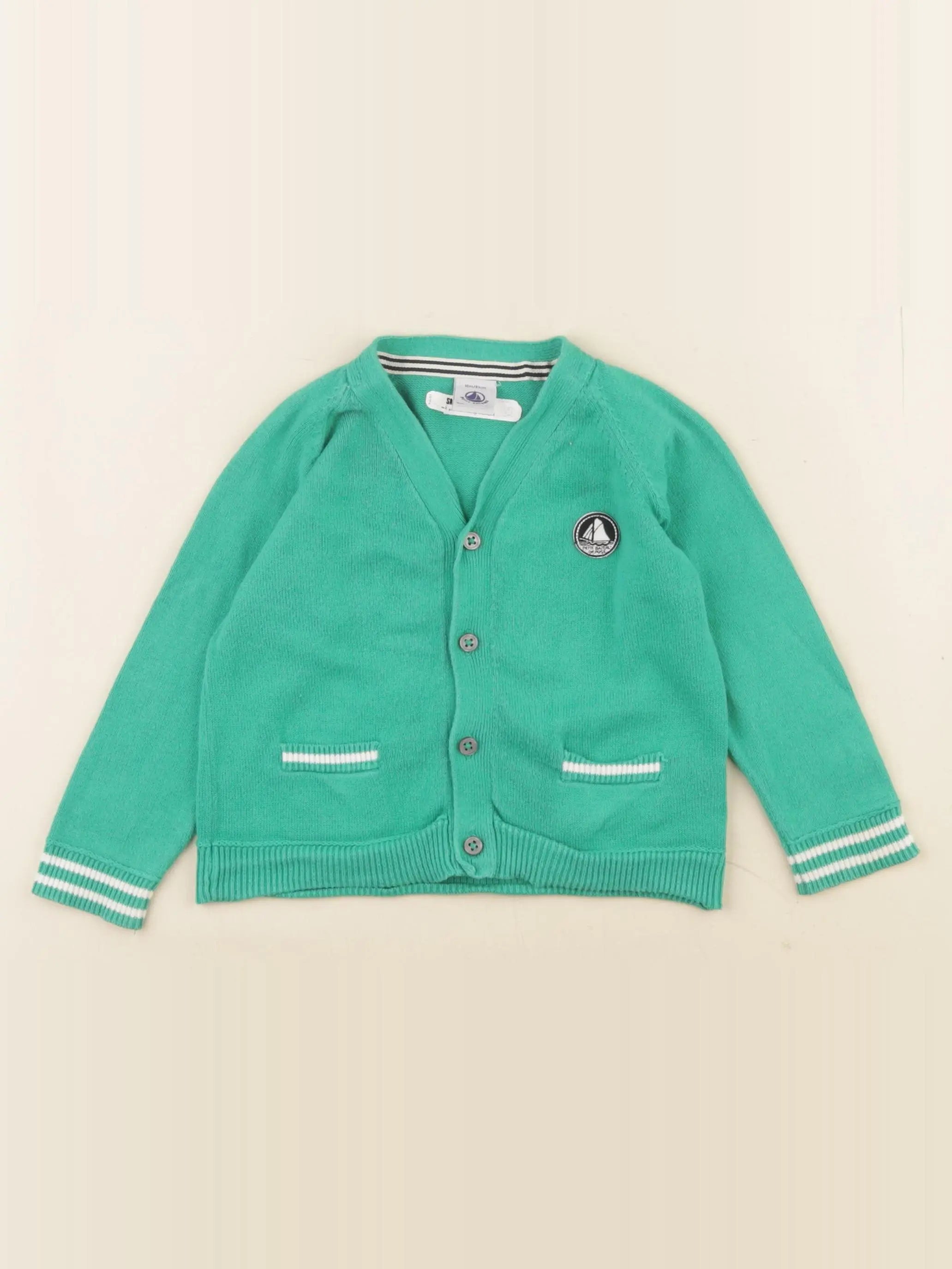 Petit Bateau - gilet vert - 18 mois