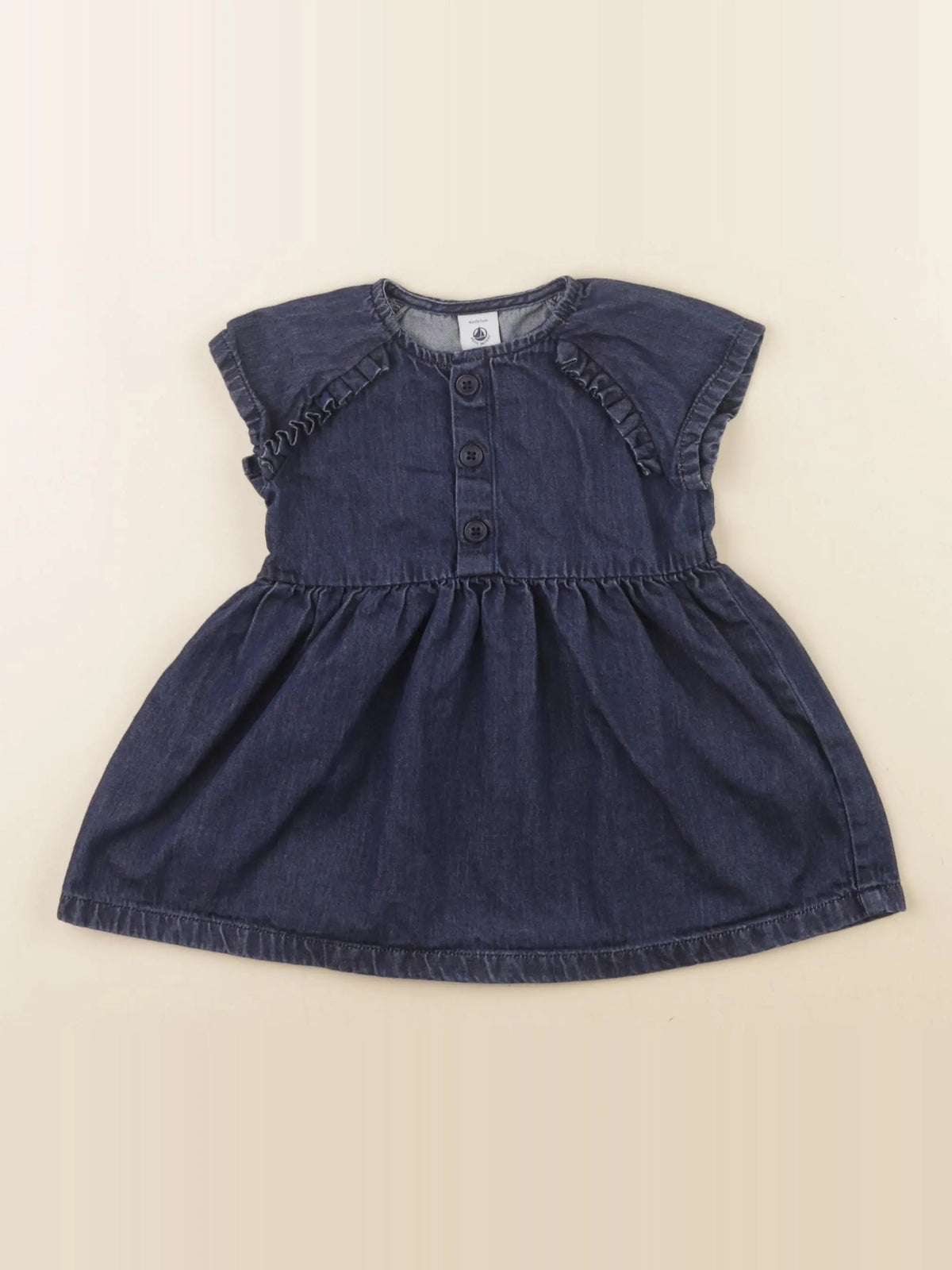 Petit Bateau - robe bleu - 6 mois