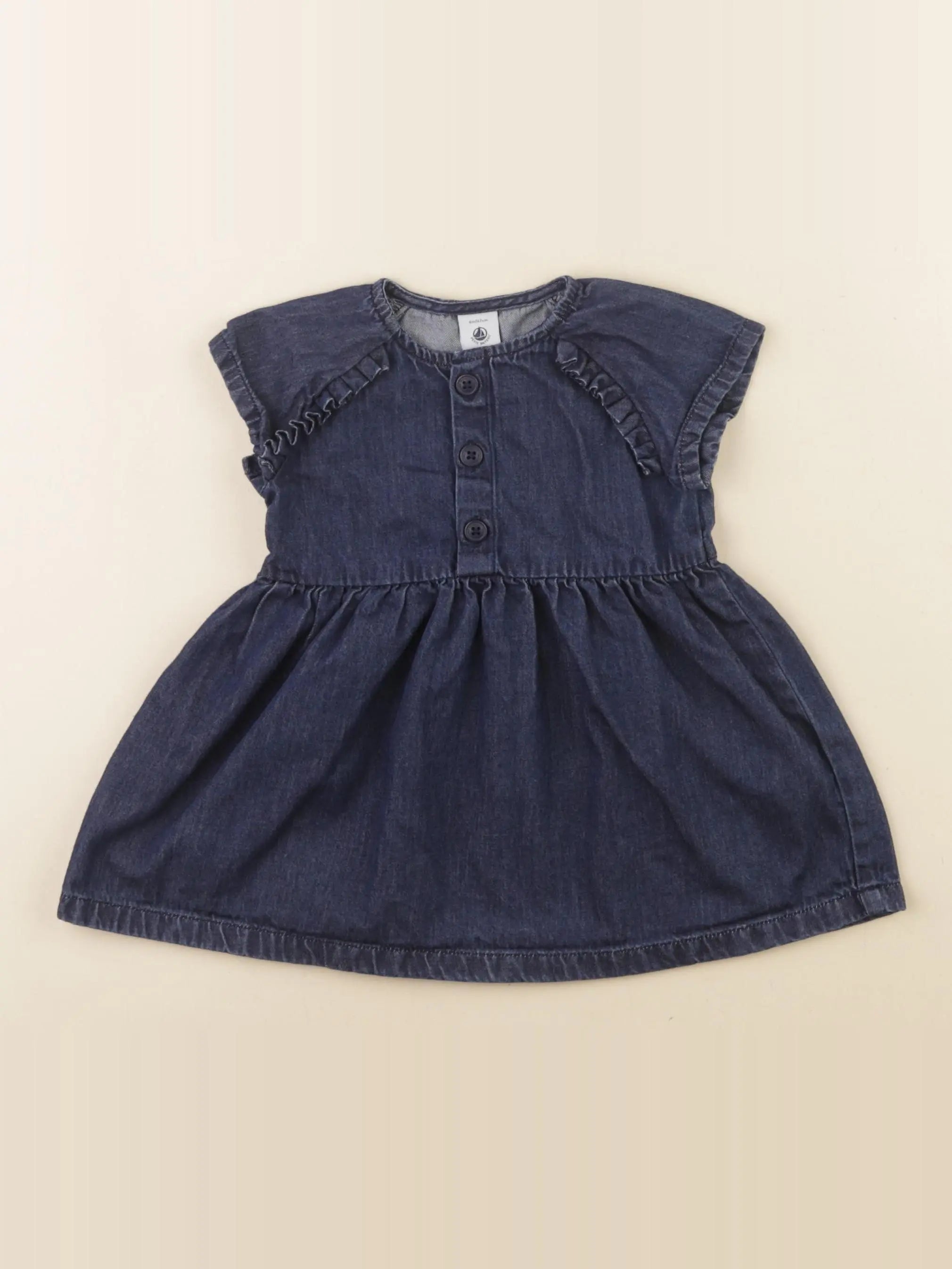 Petit Bateau - robe bleu - 6 mois
