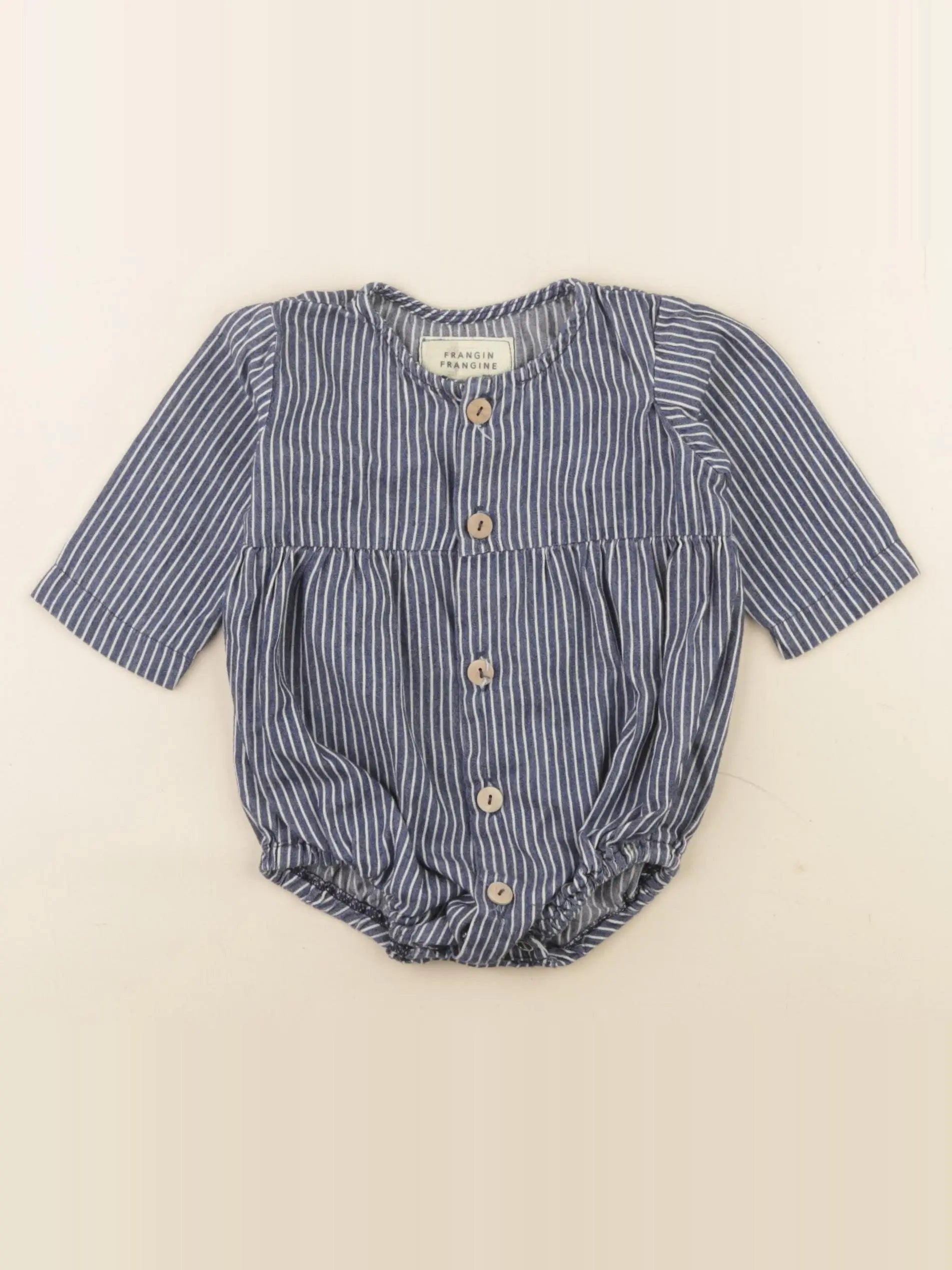 Frangin Frangine - combinaison bleu - 6/9 mois