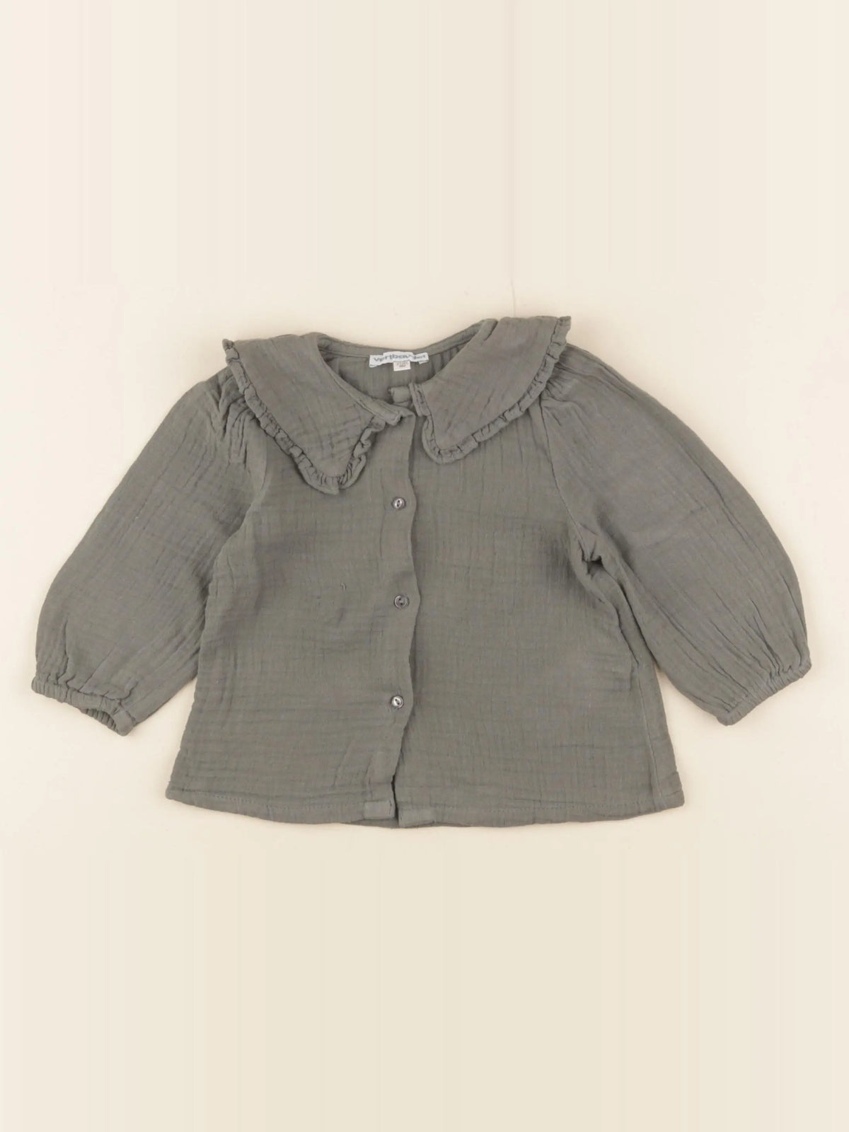 Vertbaudet - blouse vert - 9 mois