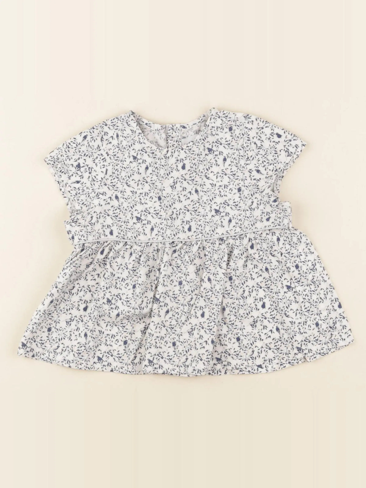 Petit Bateau - blouse bleu - 18 mois