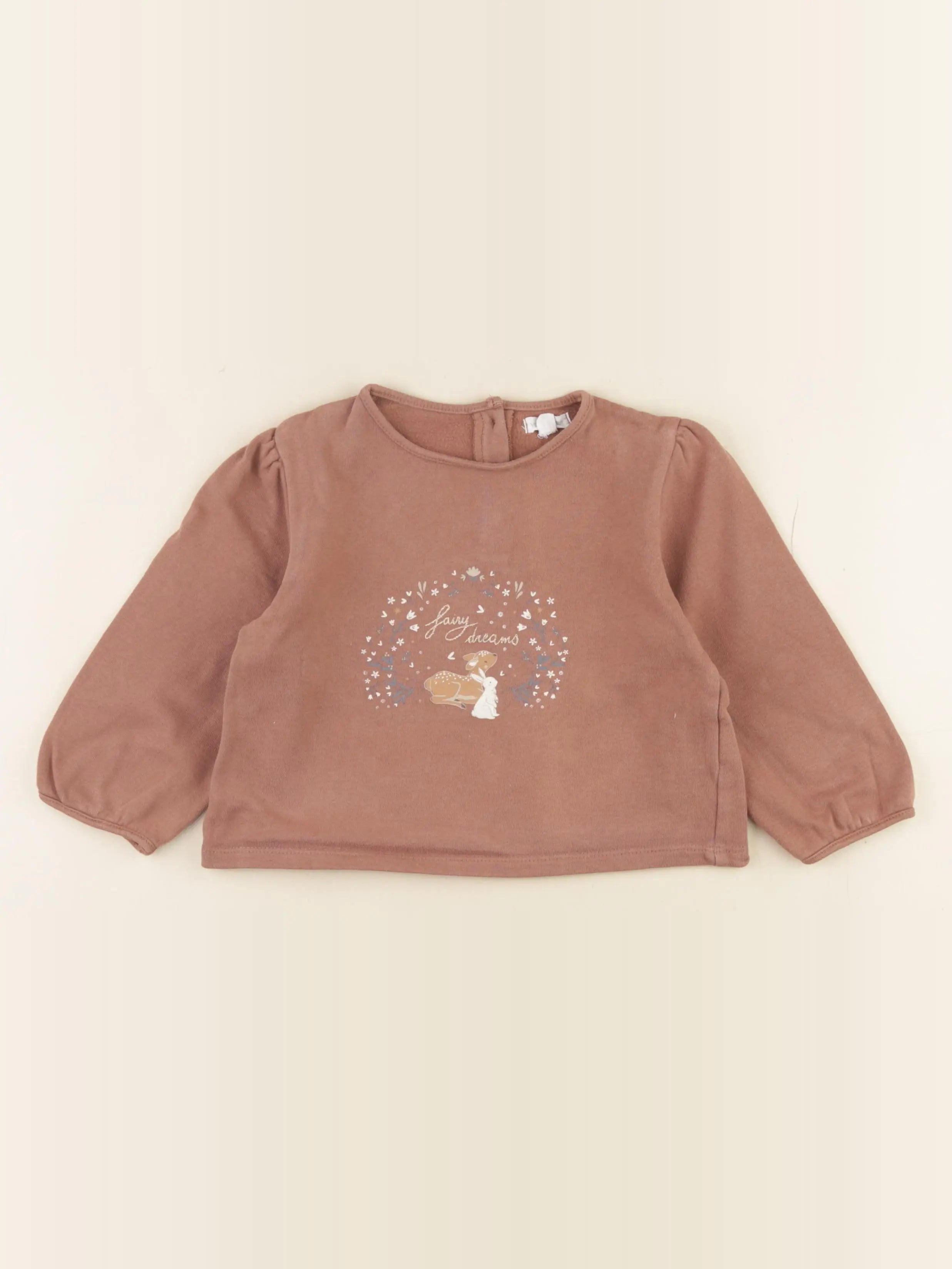 Vertbaudet - sweat marron - 24 mois