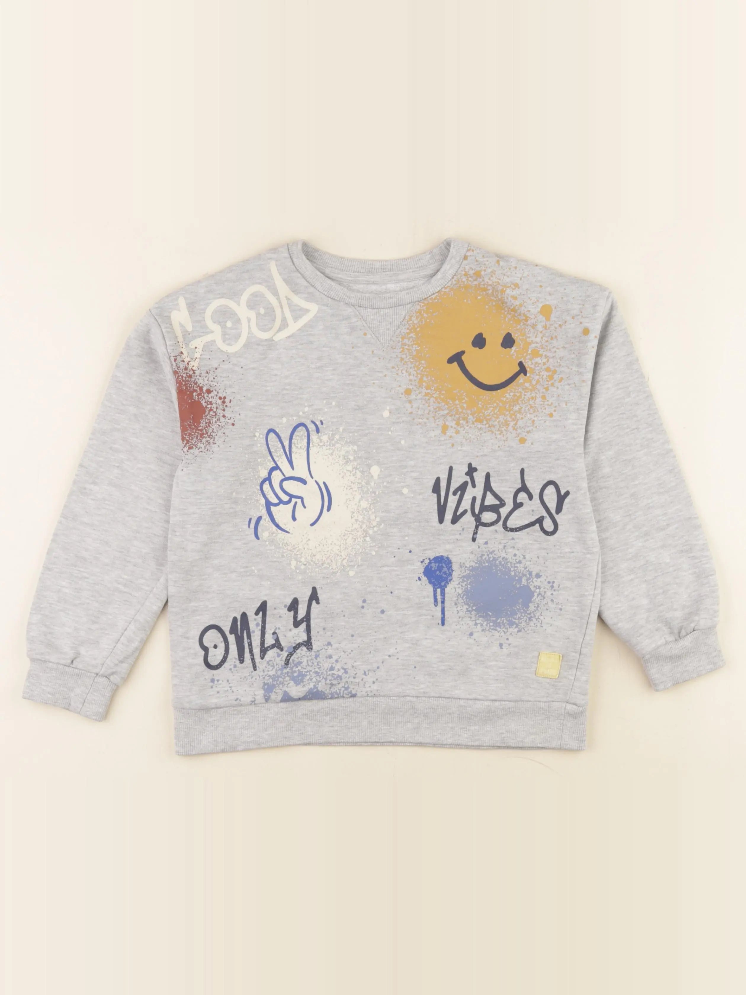 Vertbaudet - sweat gris - 6 ans