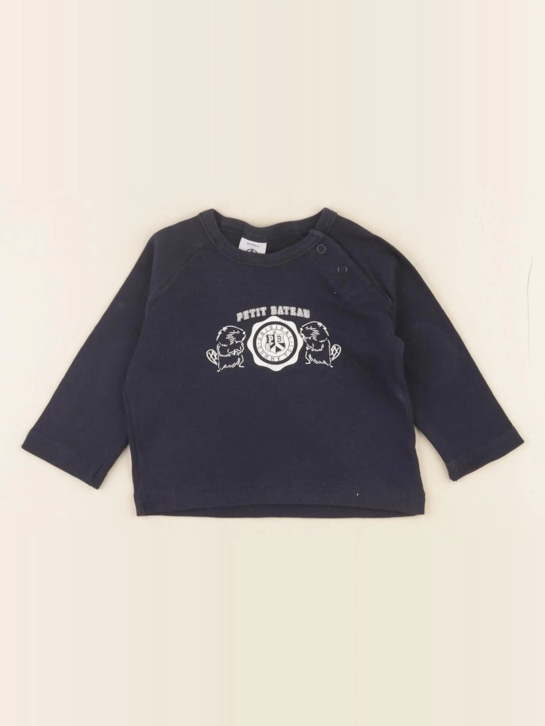Petit Bateau - tee-shirt bleu - 3 mois