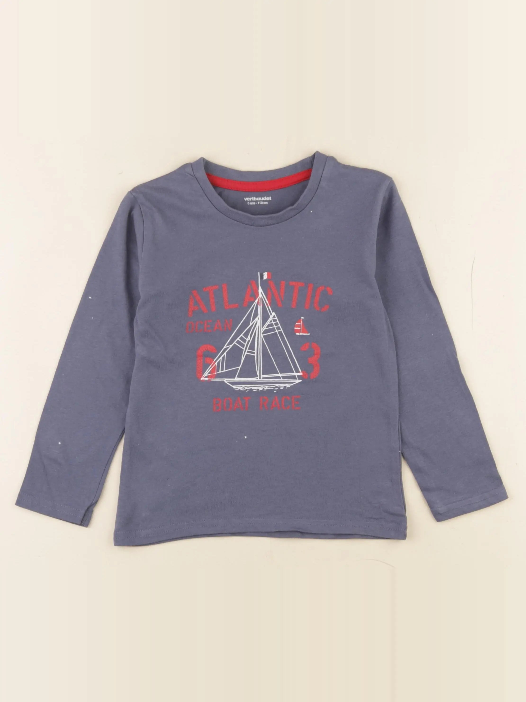 Vertbaudet - tee-shirt bleu - 5 ans