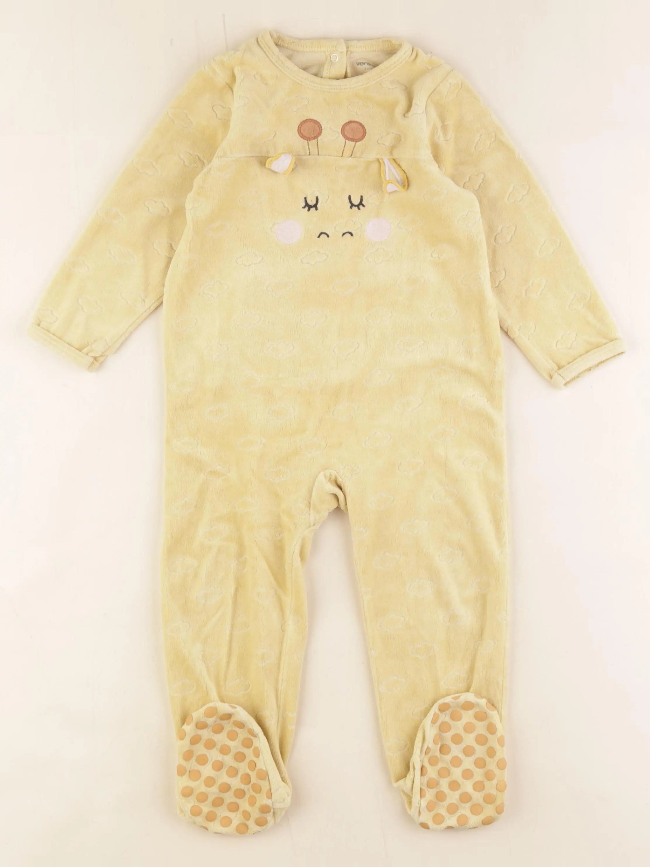 Vertbaudet - pyjama velours jaune - 2 ans