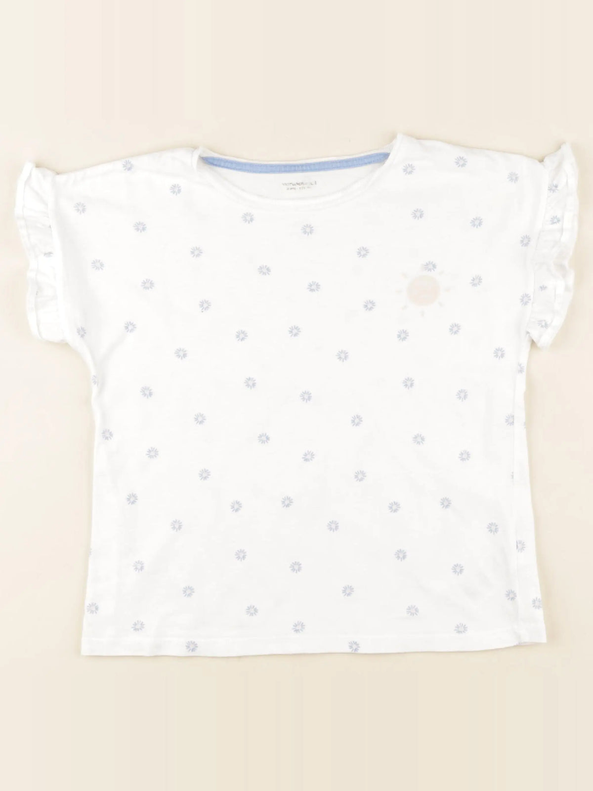 Vertbaudet - tee-shirt blanc, bleu - 9 ans