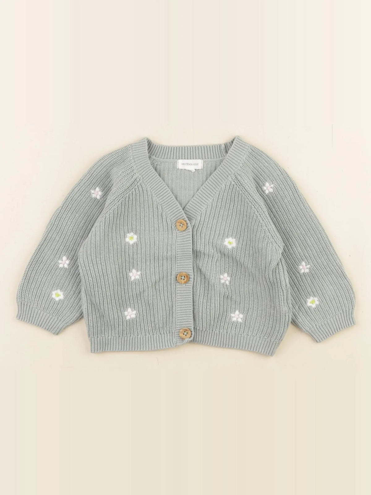 Vertbaudet - gilet vert - 3 mois