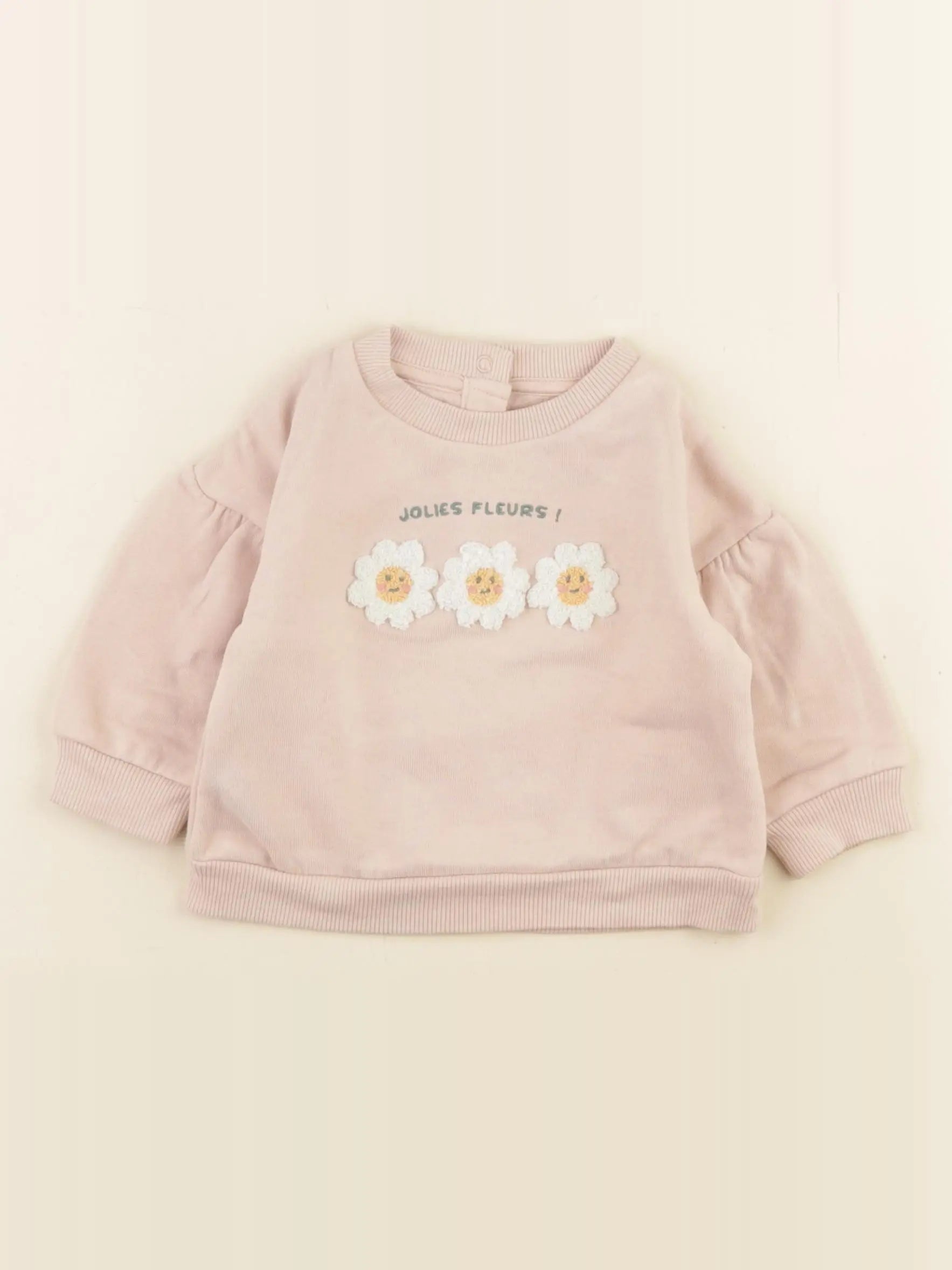 Vertbaudet - sweat rose - 6 mois