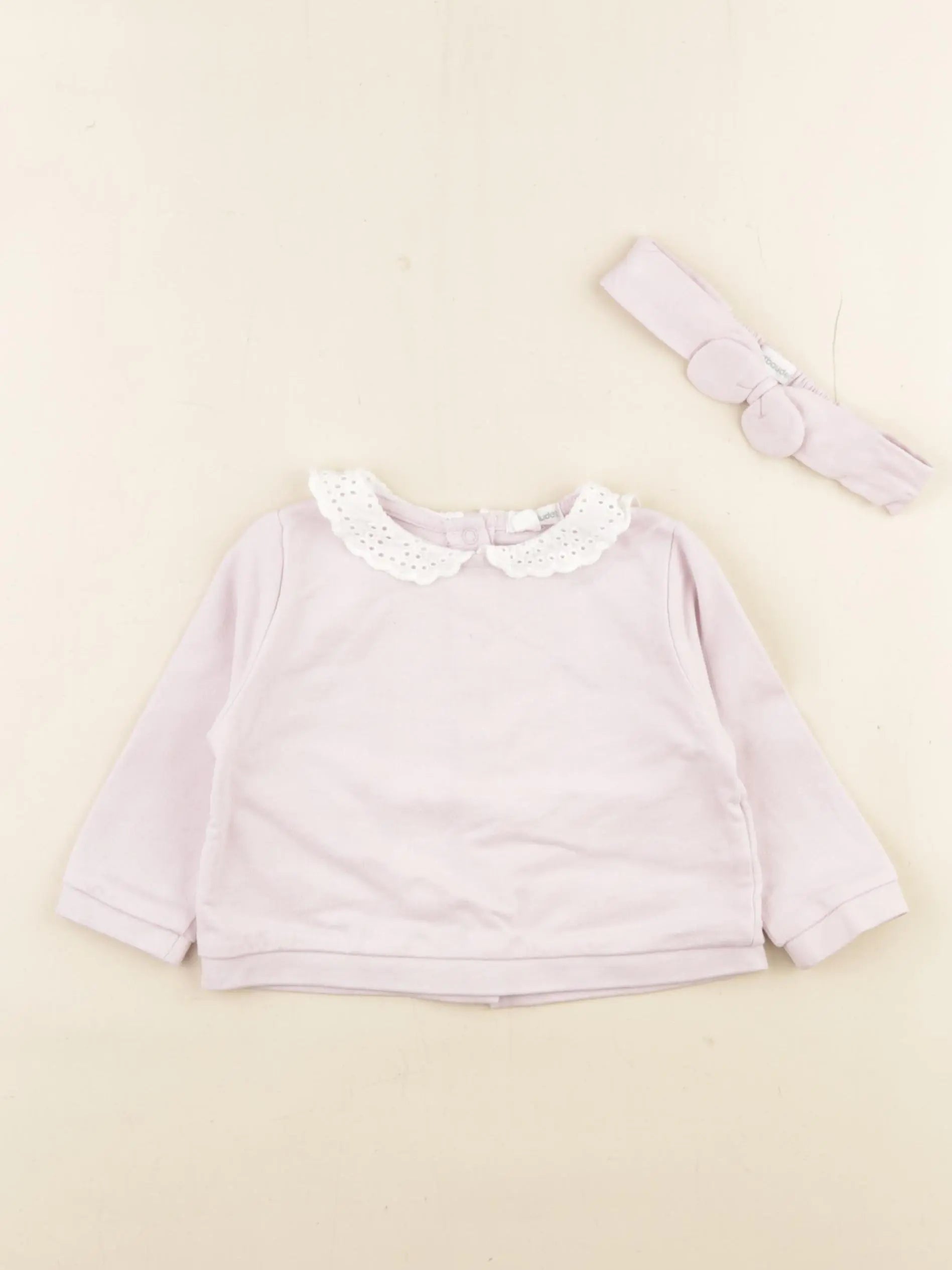 Vertbaudet - sweat rose - 6 mois