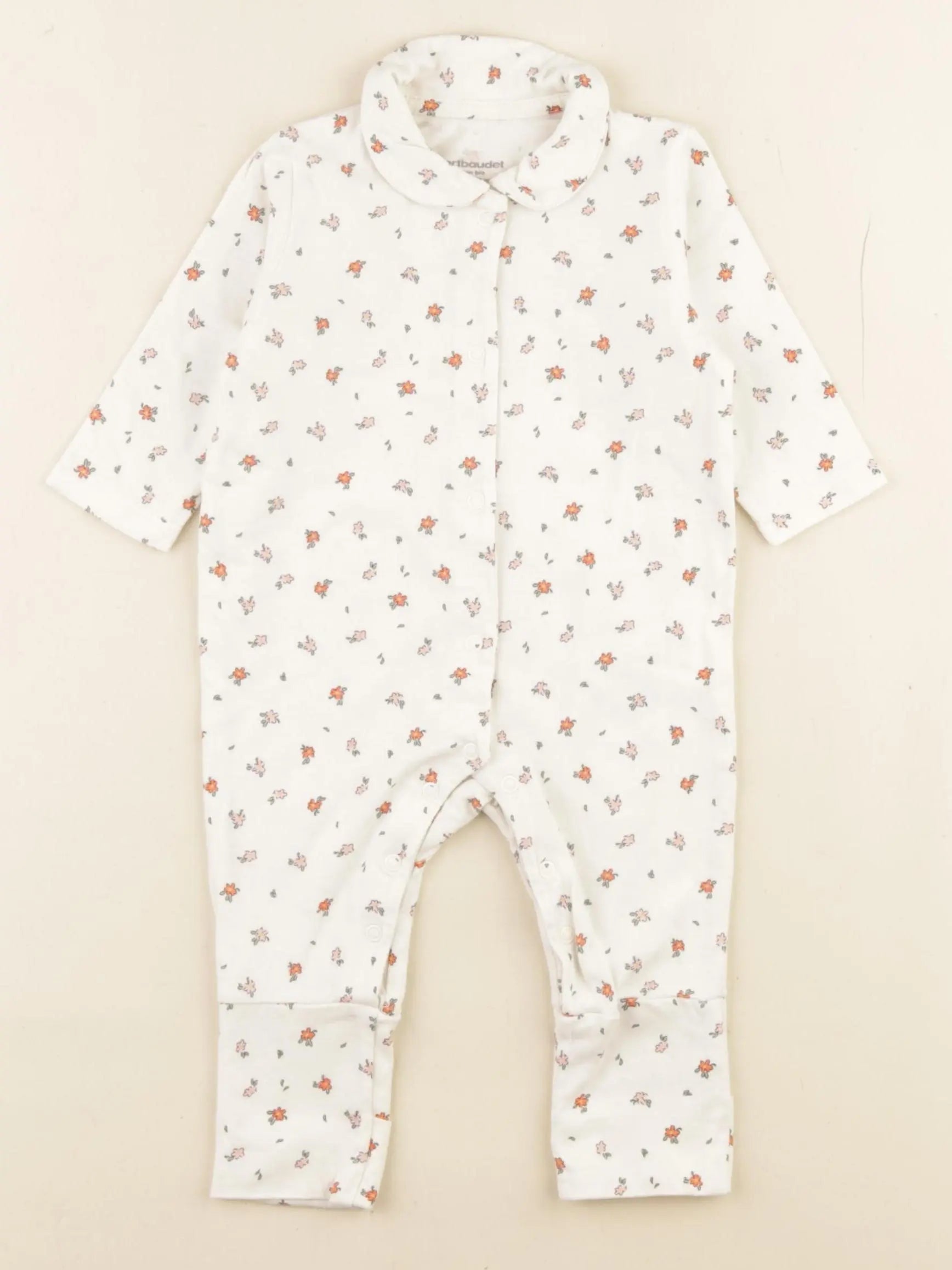 Vertbaudet - pyjama coton blanc - 3 mois