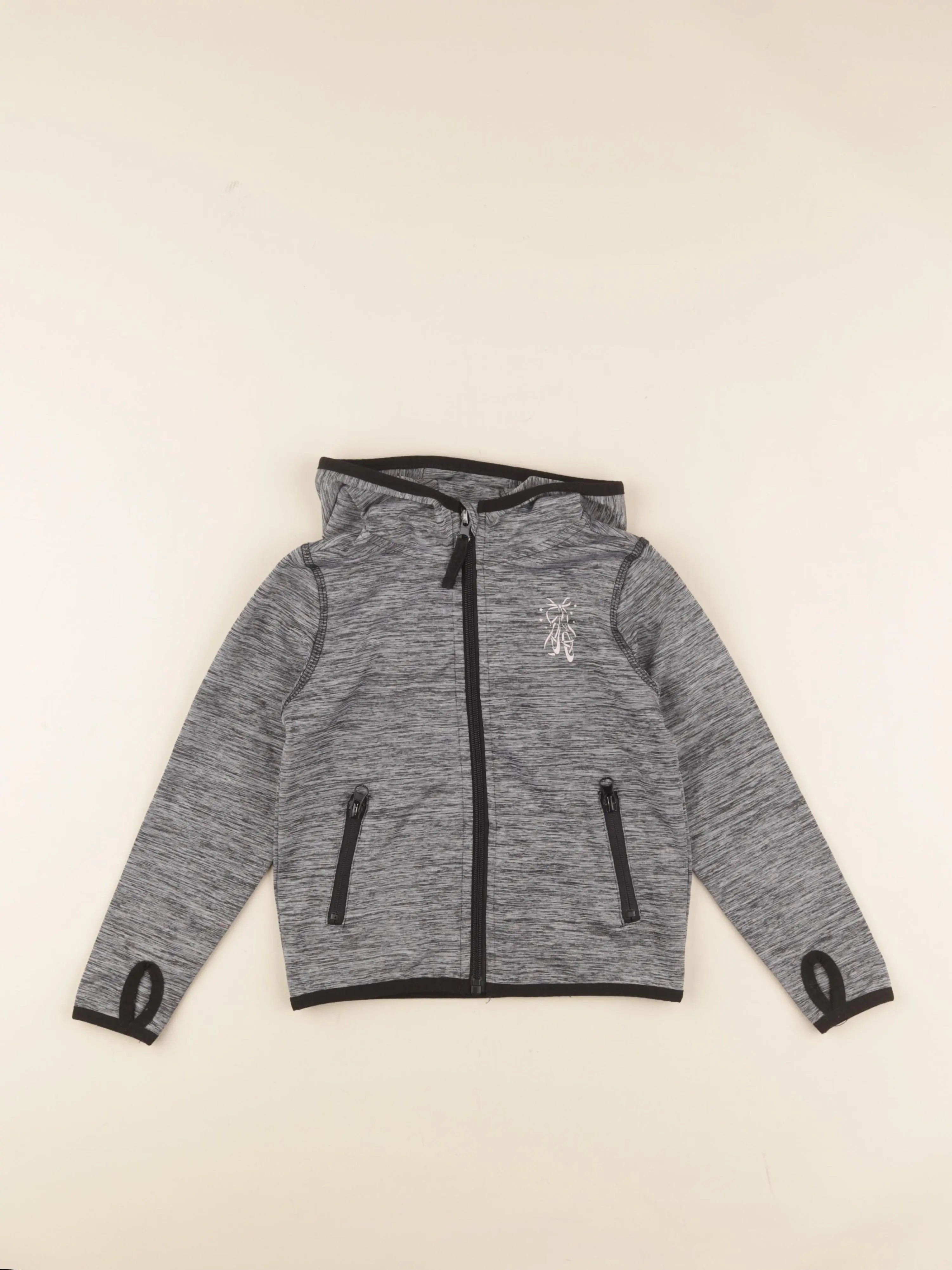 Vertbaudet - sweat gris, noir - 5 ans